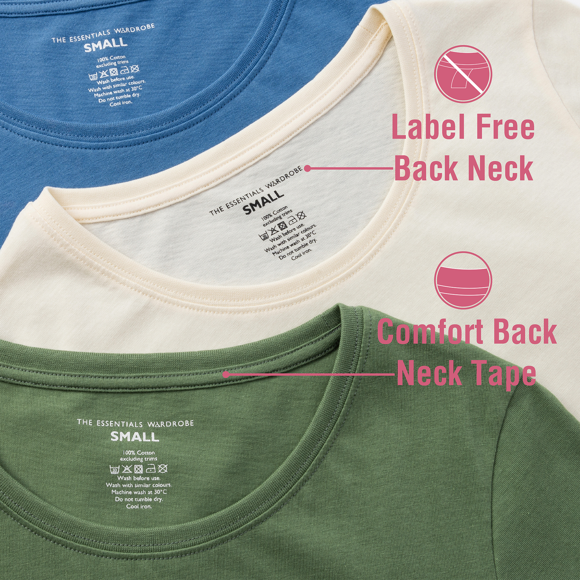 Ladies T-Shirt 3 Pack Coloured 100% Cotton T-Shirts Tee Crew Neck Size S-4XL - Picture 24 of 31