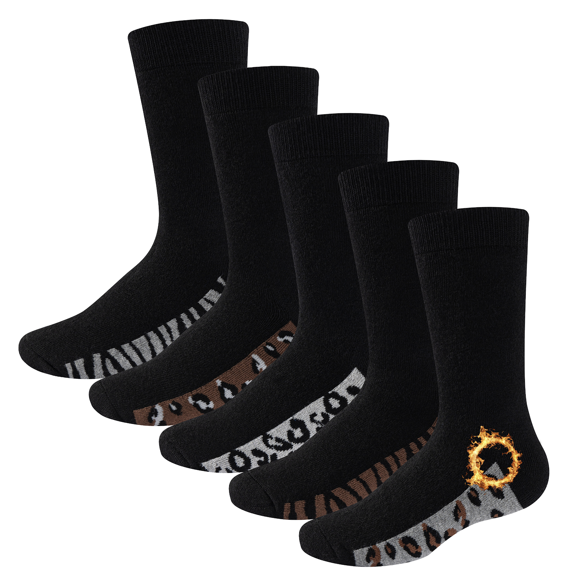 Ladies Thermal Socks 5 Pack Fully Cushioned Warm Moisture Wicking Terry Padding - Picture 14 of 19