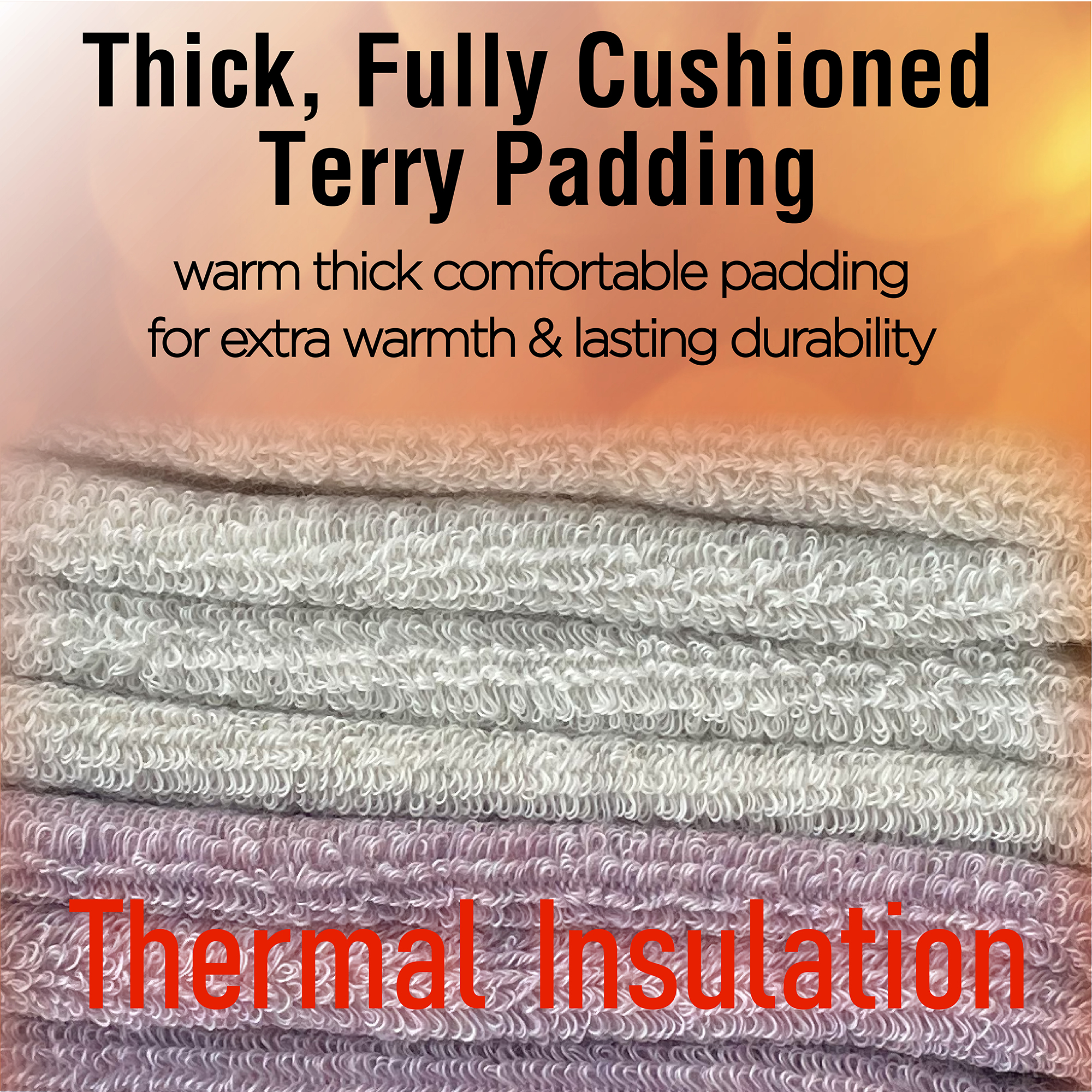 Ladies Thermal Socks 5 Pack Fully Cushioned Warm Moisture Wicking Terry Padding - Picture 4 of 19