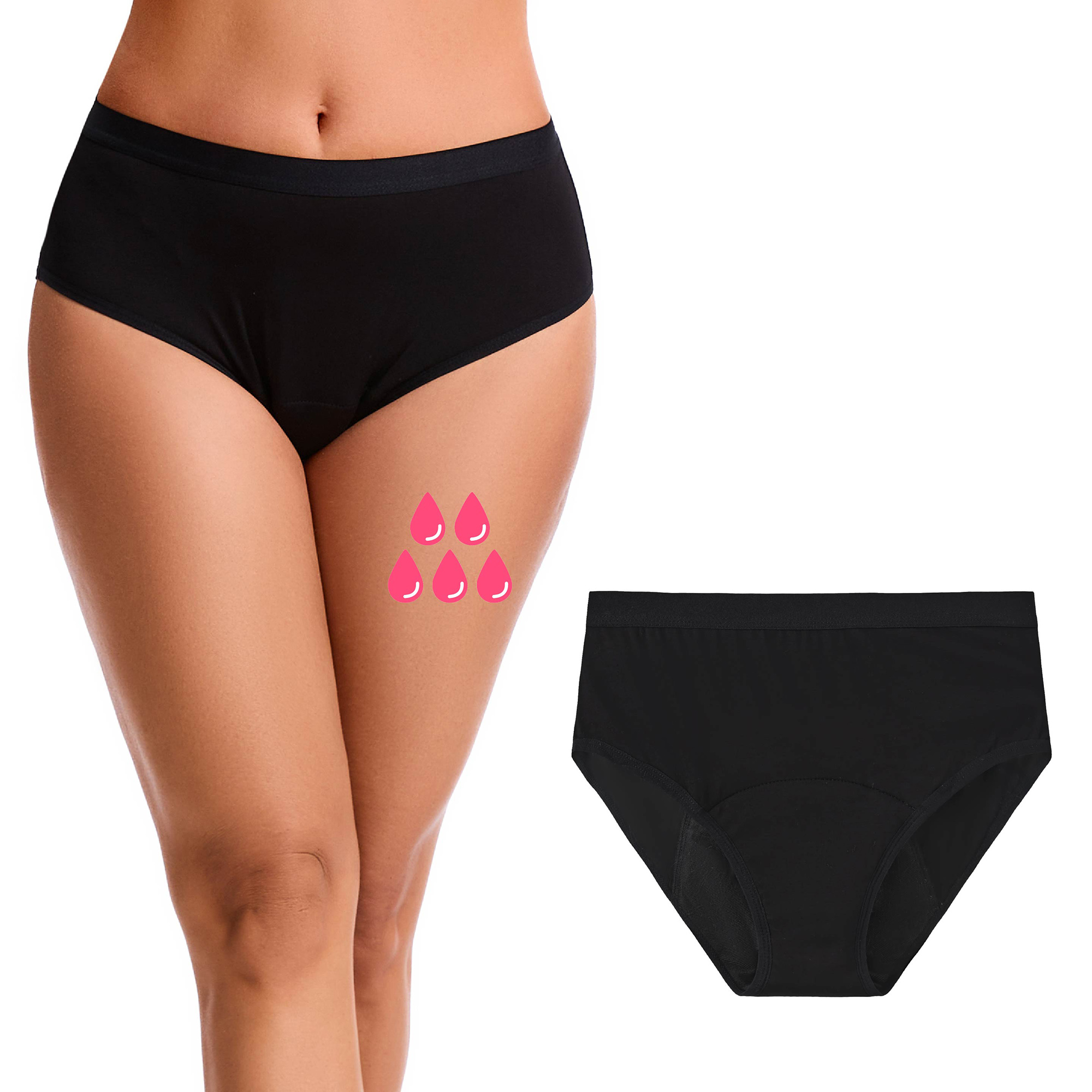 Ladies Period Briefs 1 & 4 Pk Leakproof Underwear Bamboo Viscose Reusable Period