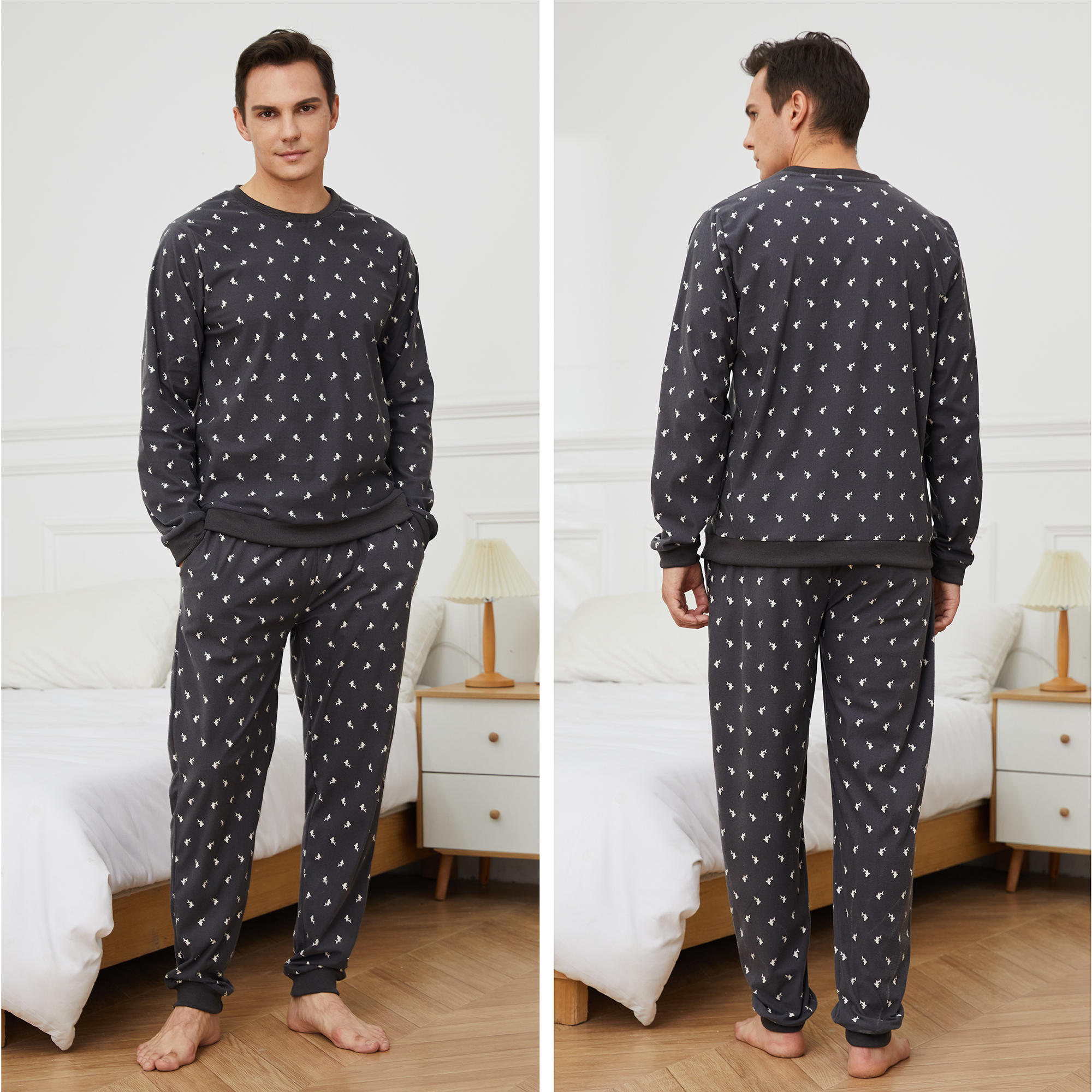 fleece pyjamas mens pyjamas long sleeve