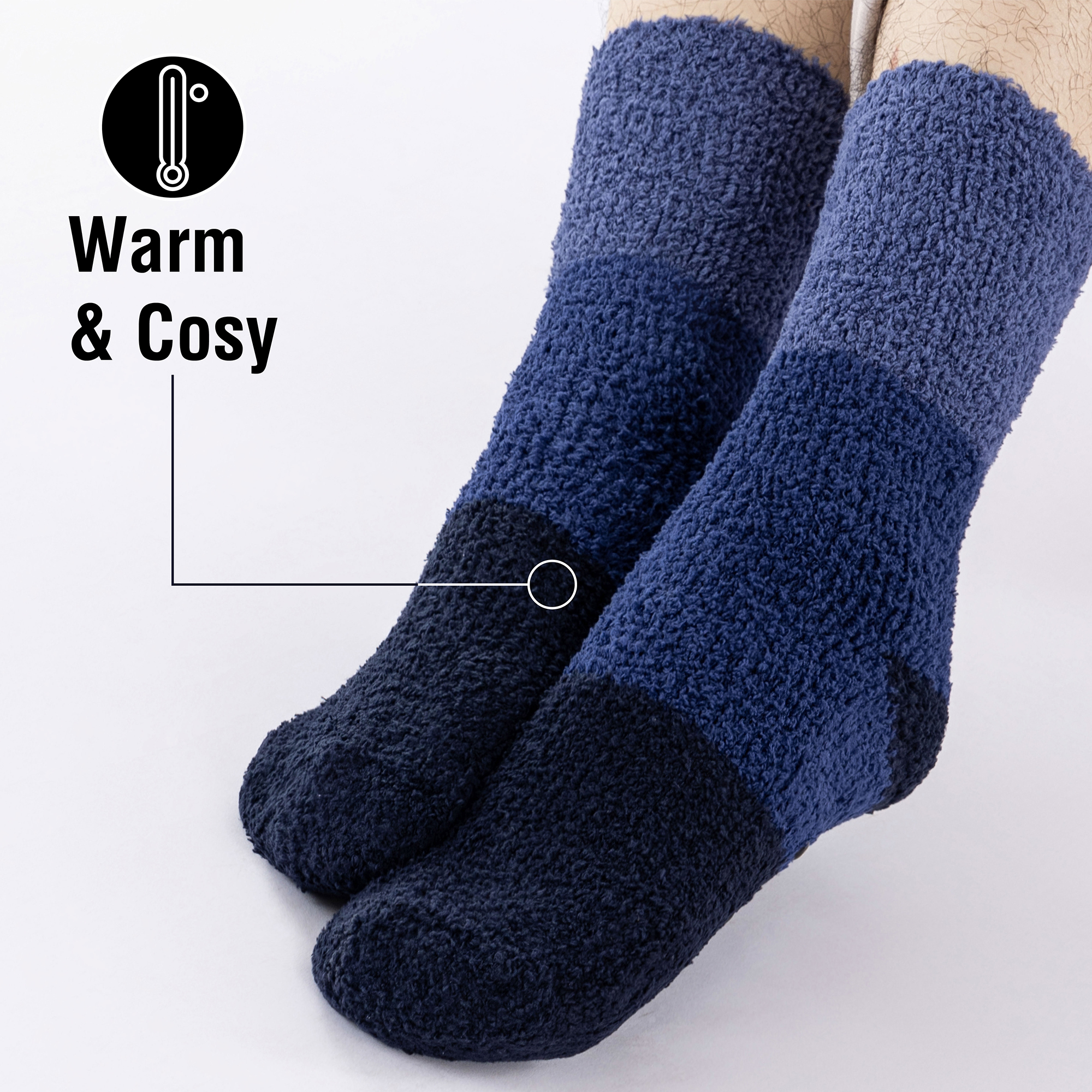 Mens 5 Pack Cosy Lounge Socks Soft Fluffy Thermal Insulation Elastane Anti Slip