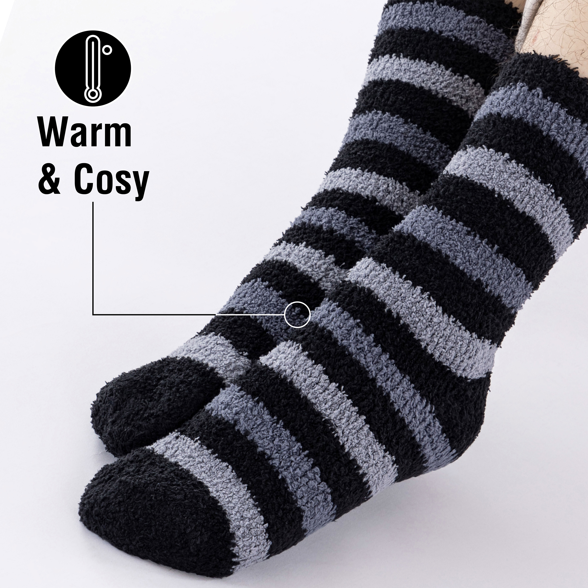 Mens 5 Pack Cosy Lounge Socks Soft Fluffy Thermal Insulation Elastane Anti Slip