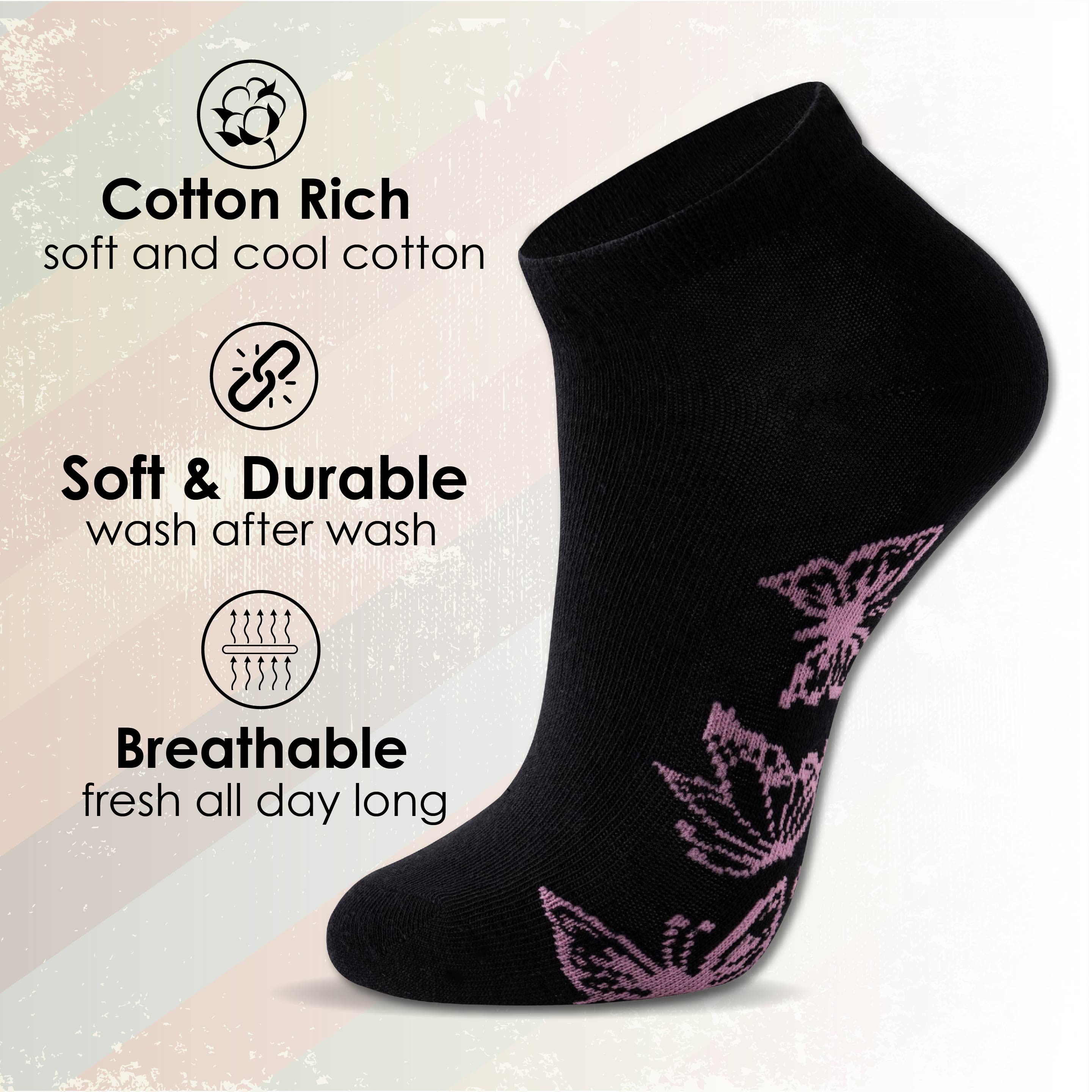 Ladies Trainer Liner Ankle Socks 5/10 Pairs Womens Cotton RIch Low Cut Design - Picture 25 of 42