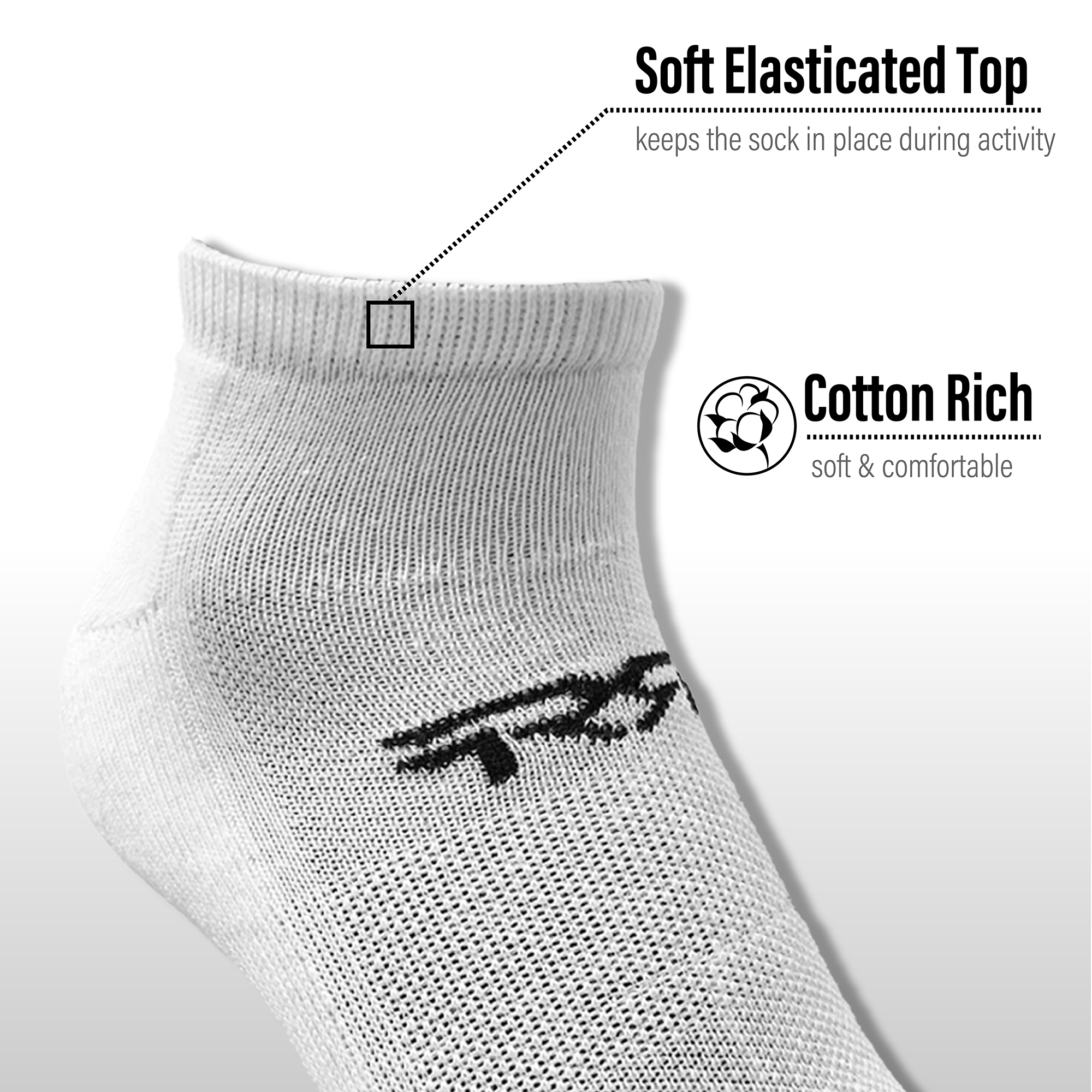 Umbro Men’s Cotton Rich Sports Socks – 6 Pairs, Trainer Style, UK 6-11, All Seasons