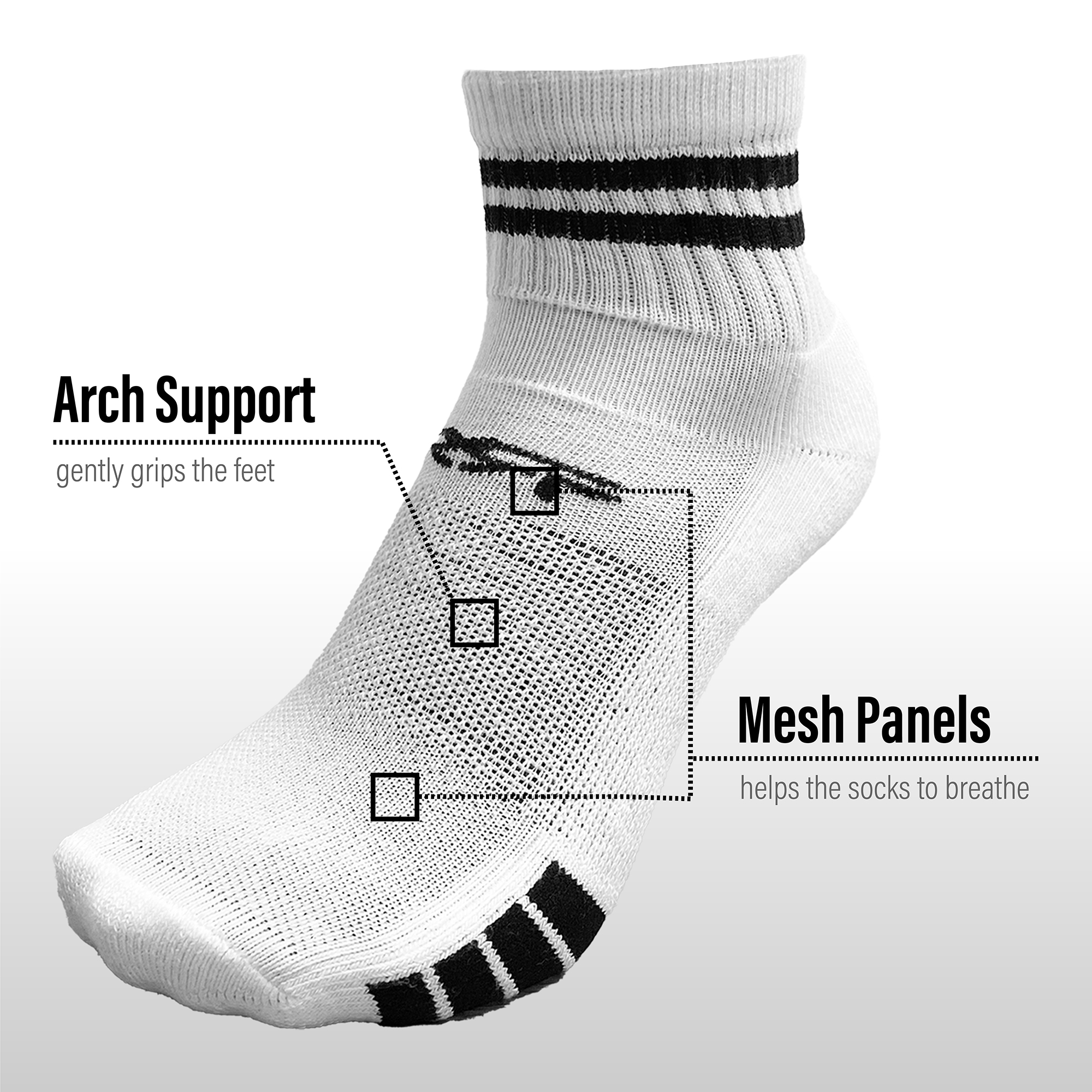 Mens Ladies Sport Socks 6 Pairs Black Cotton Rich Unisex Cushion Sole