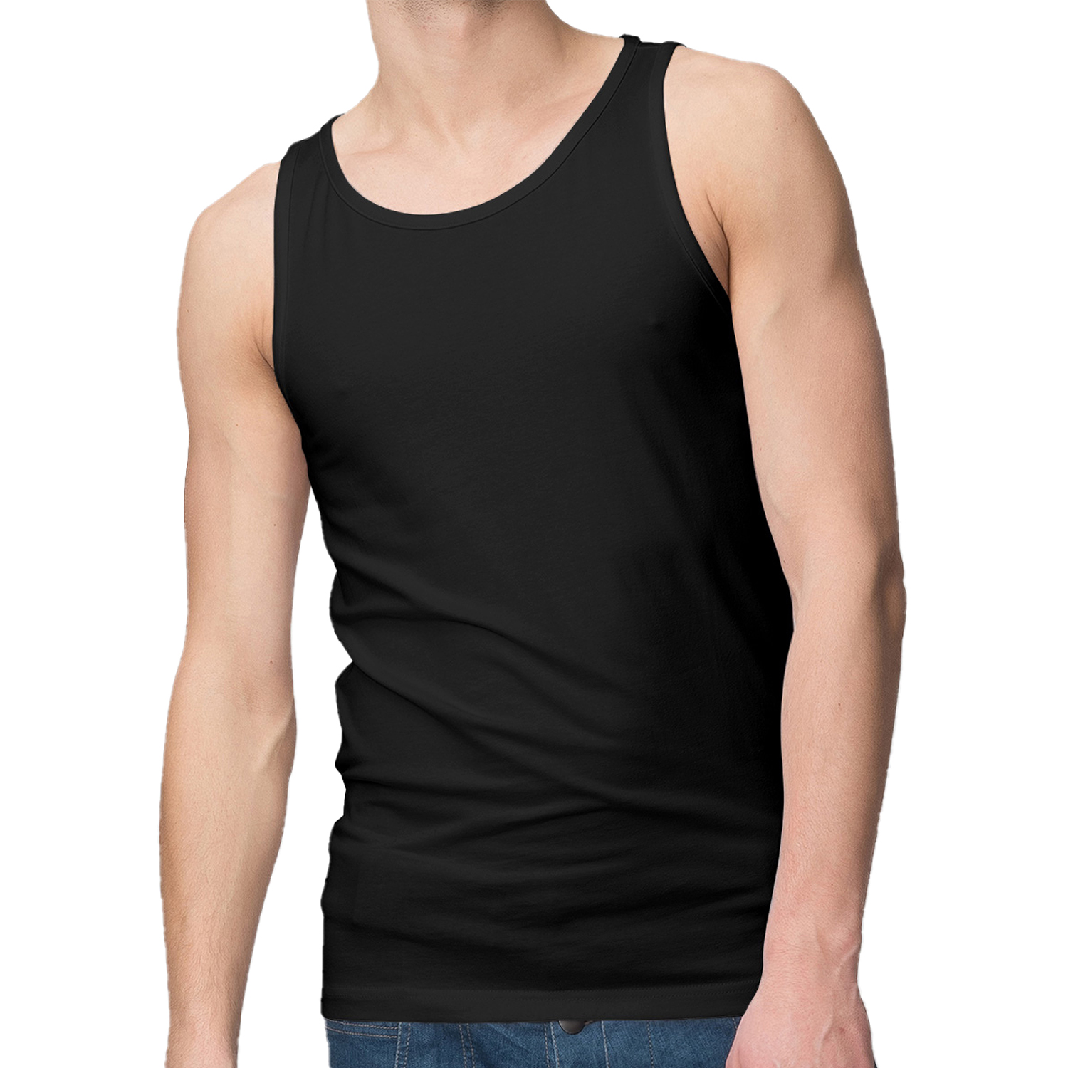 Mens Vests Tank Top Training Gym Tops Coloured Stretch Cotton Elastane S-XL