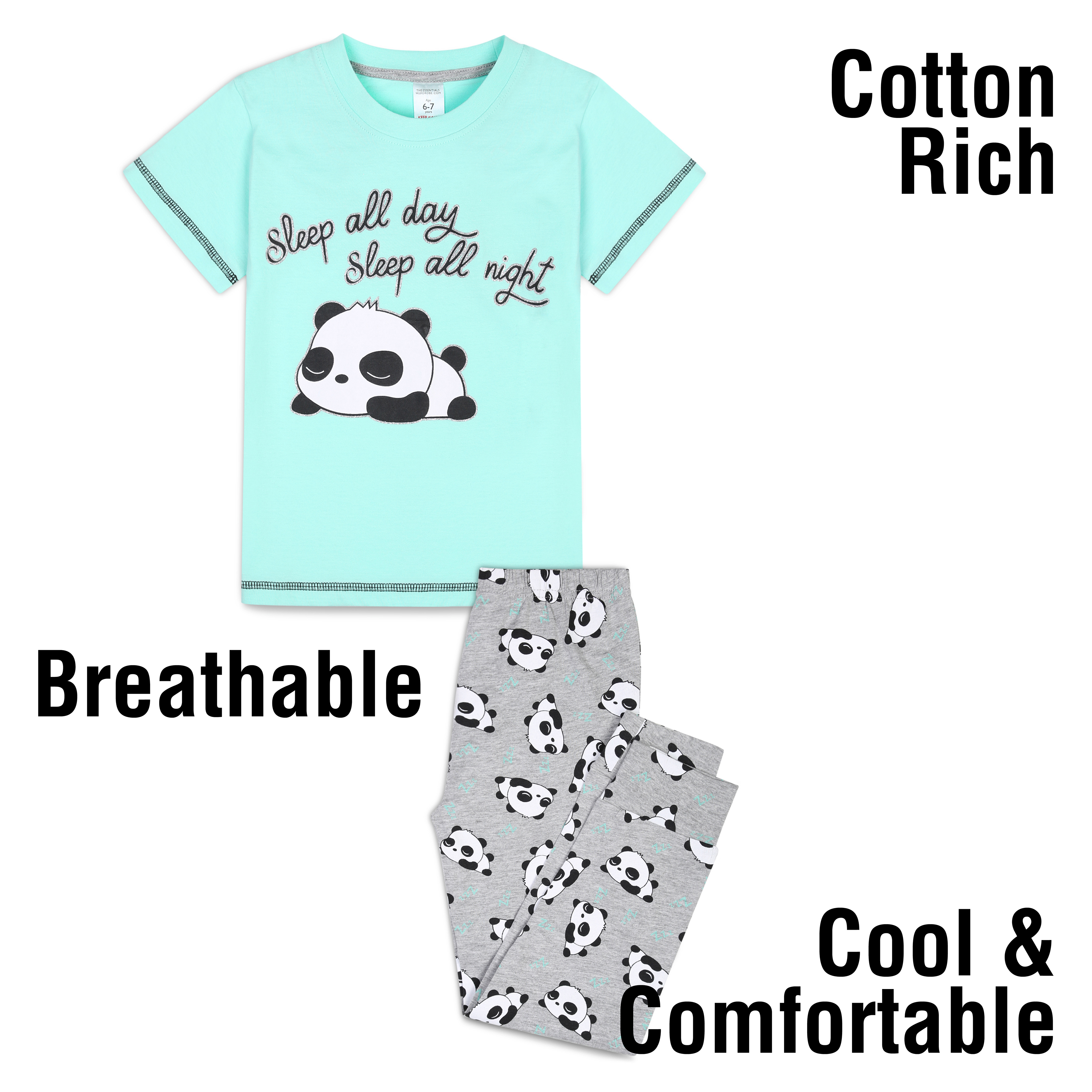 Unicorn Girls Pyjamas 1 Pack Nightwear Unicorn Star Design 100% Cotton Pjs 2 Yrs-13 Yrs 