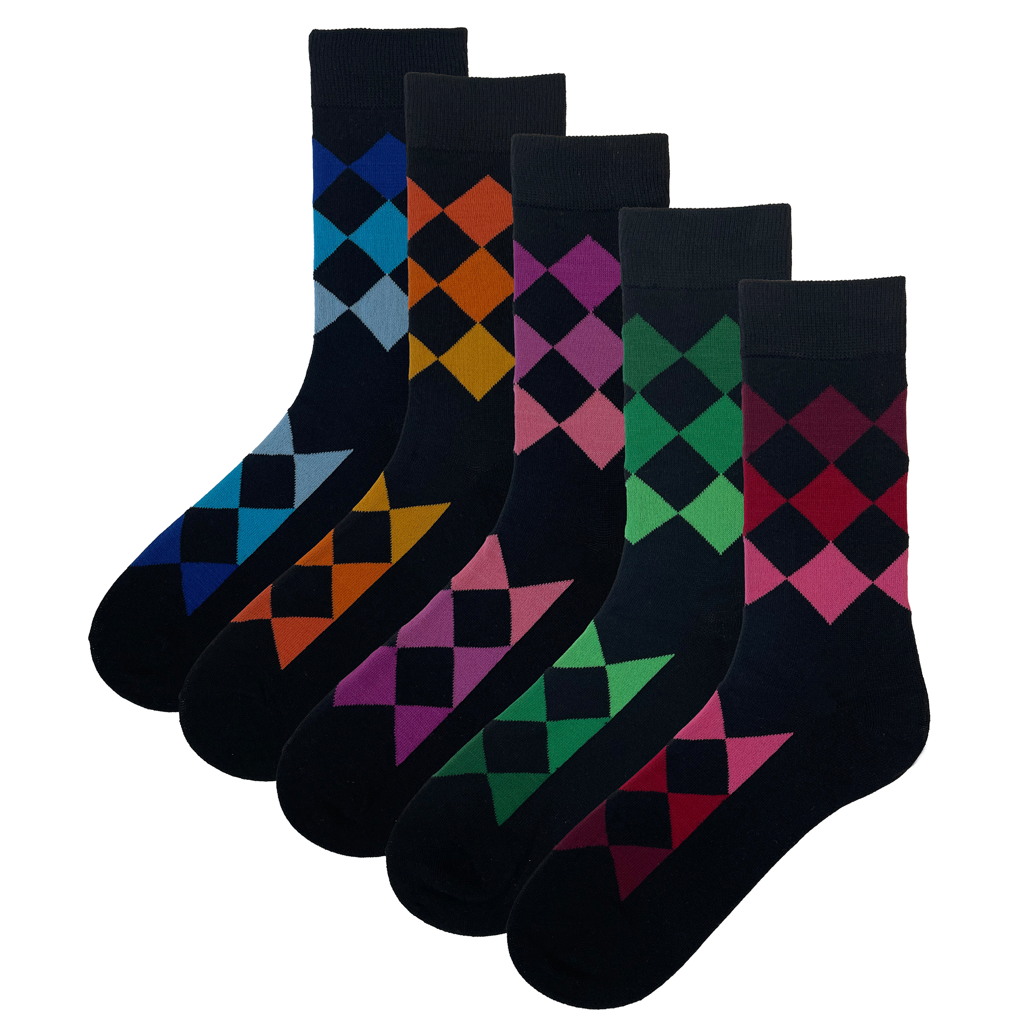 Mens Socks 5 Pairs Design Funky Coloured Cotton Fashion Stripes Socks