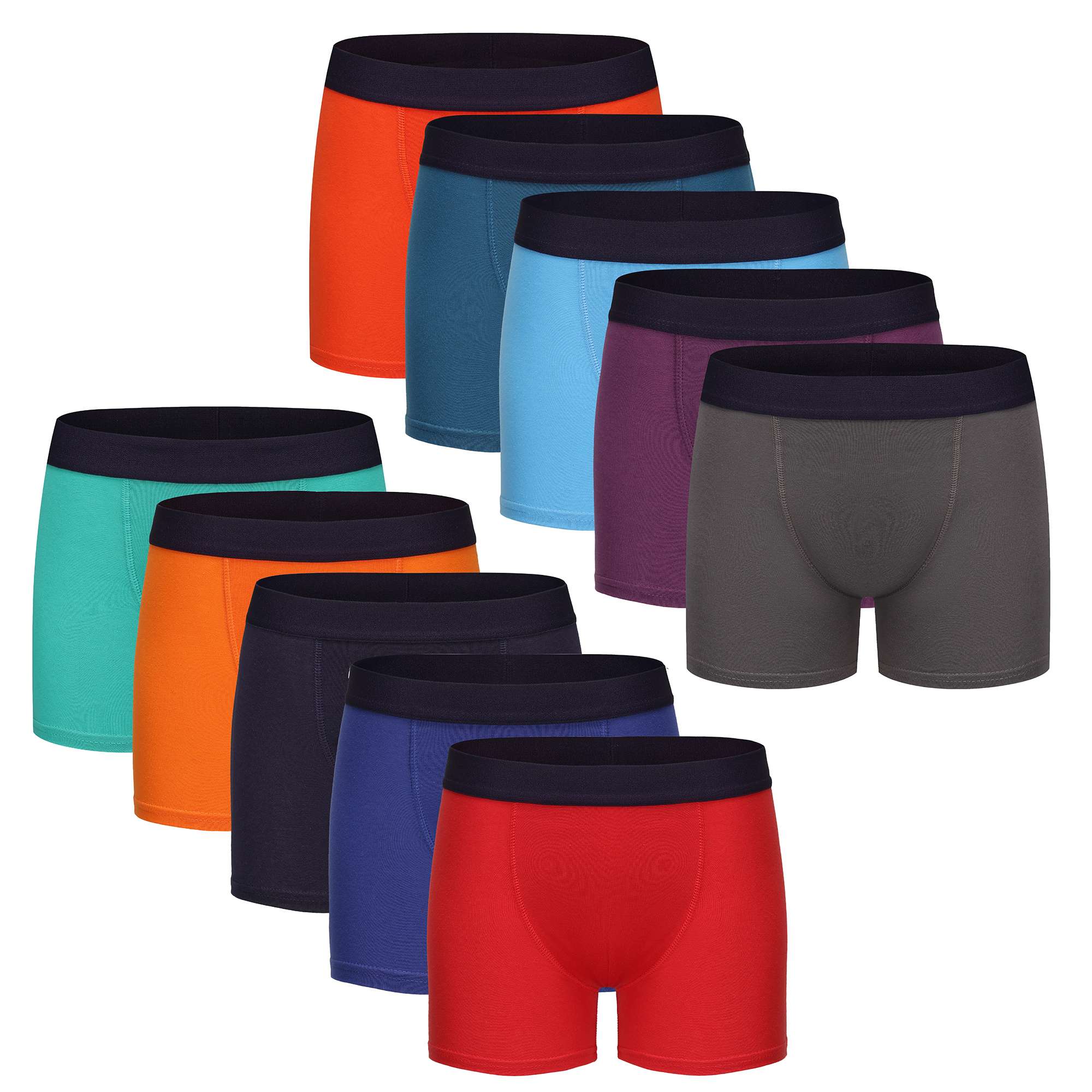 Boys Boxer Shorts 10 Pack Cotton Blend Boxers Soft Fabric for Everyday Comfort