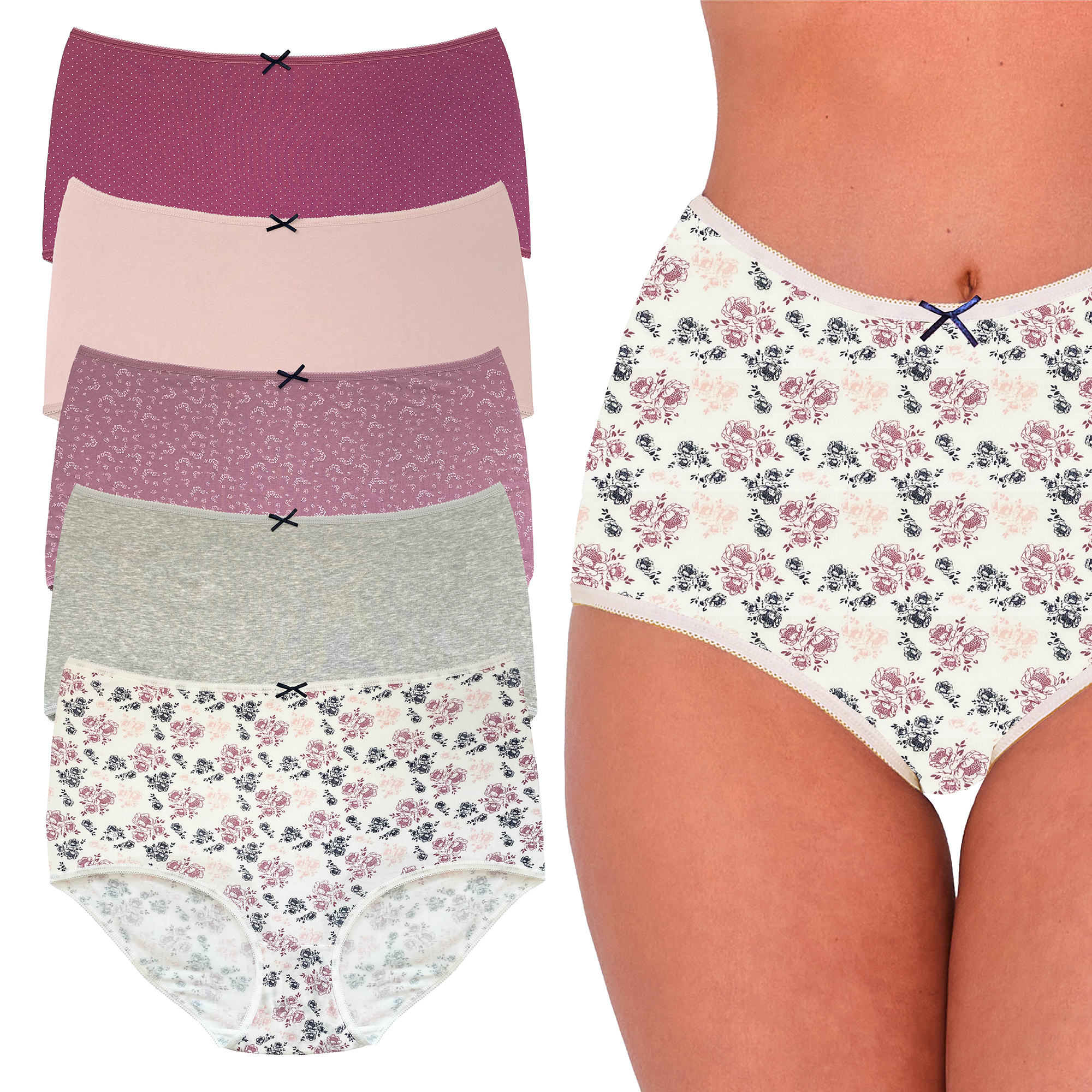 Bulk Women's Full Underwear - Brief, Sizes 8-10, 6 Colors - DollarDa