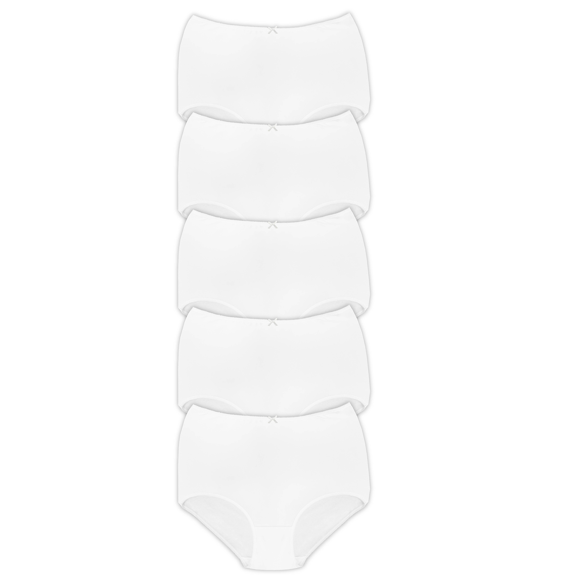 Wholesale Underwear, Wholesale Briefs, Ladies Plain Briefs 5 Pack  White/Black, A&K Hosiery