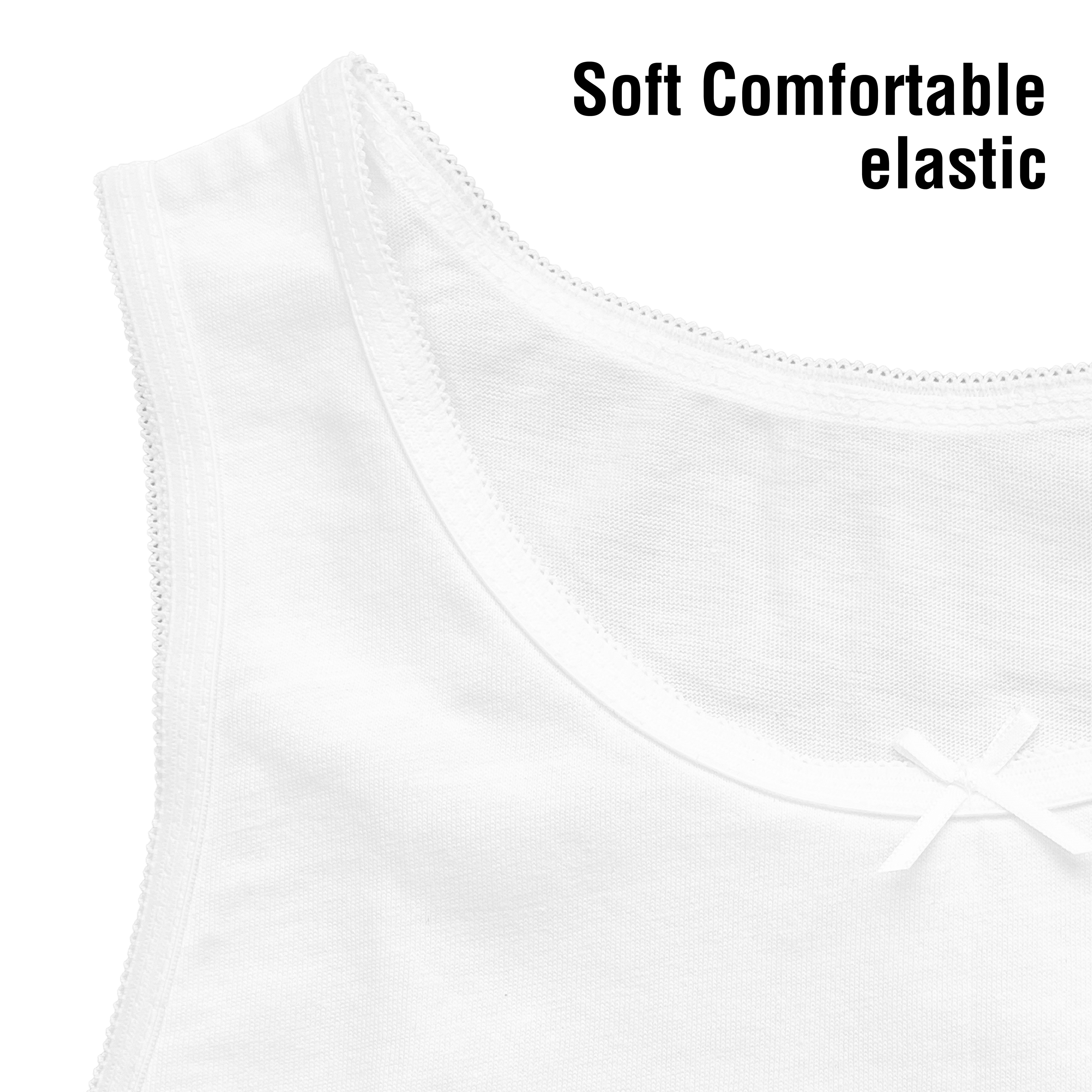 Girls 5 Pack Vests Underwear Sleeveless Kids 100% Cotton White Size 2-12 Years 
