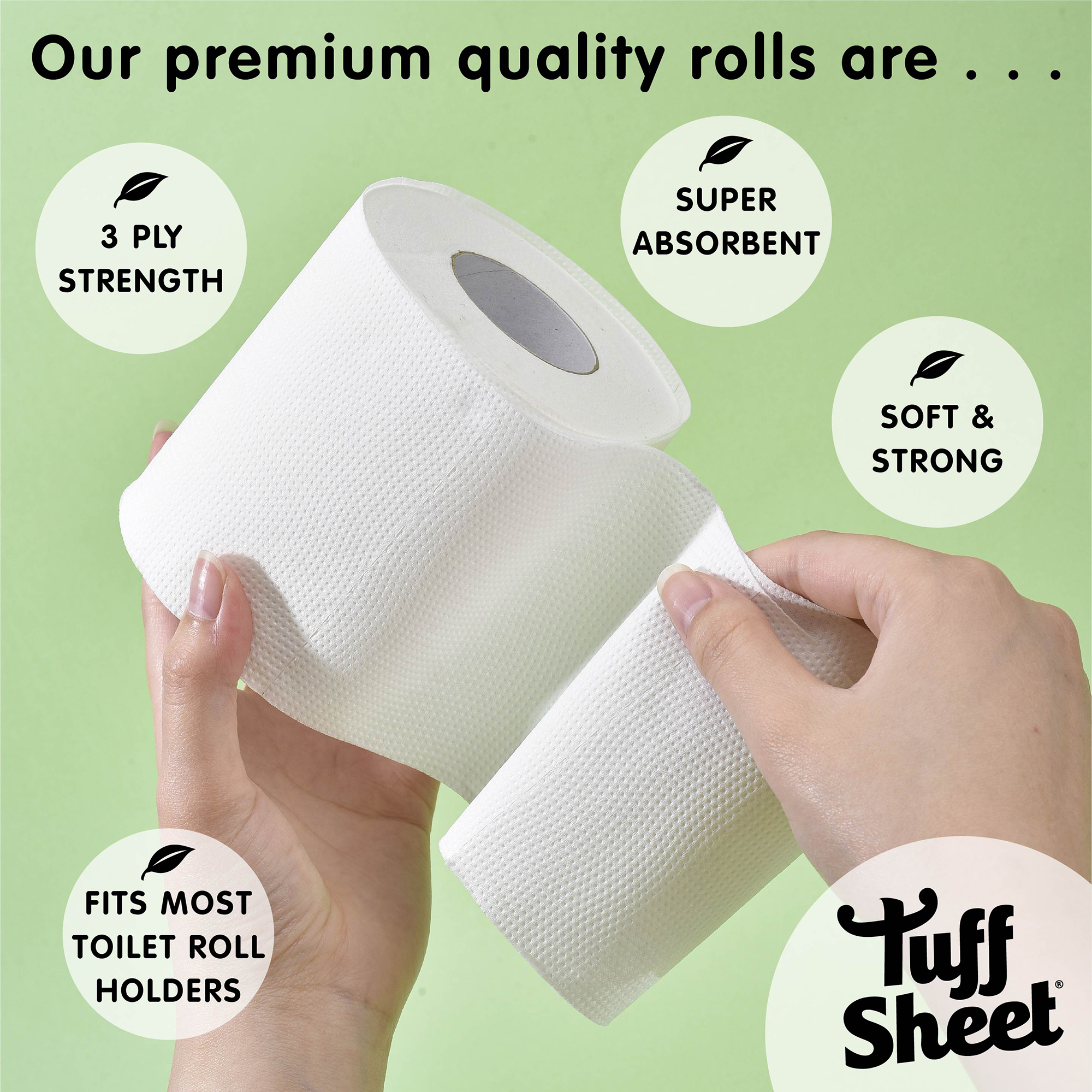 Bamboo Toilet Rolls 12-48 Pack 3-Ply Strength, Plastic-Free Tissue, 300 sheets - Picture 18 of 19