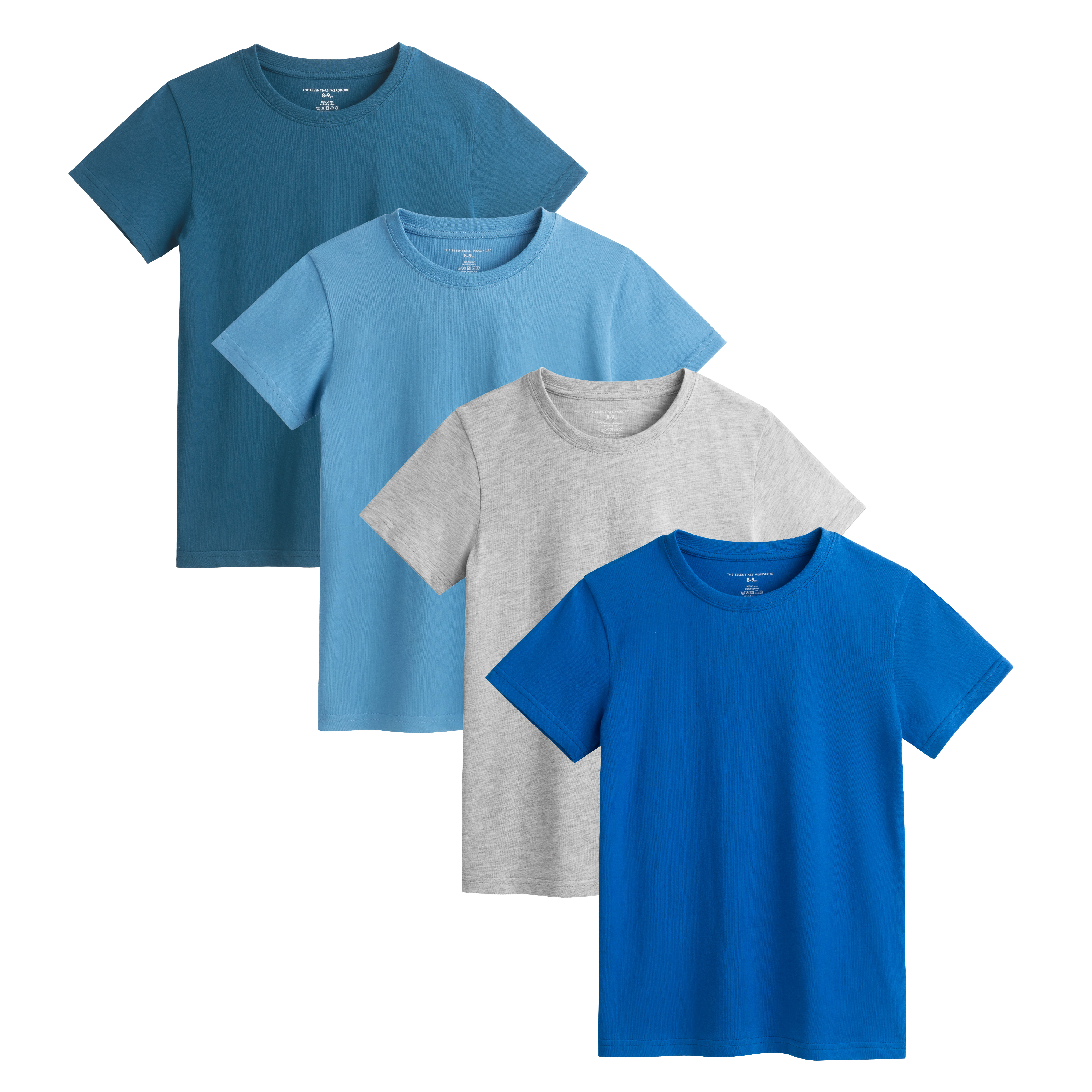 Boys Kids T-Shirt 4 Pack Coloured 100% Cotton T-Shirts Tee Crew Neck 4-13 Years - Picture 8 of 13