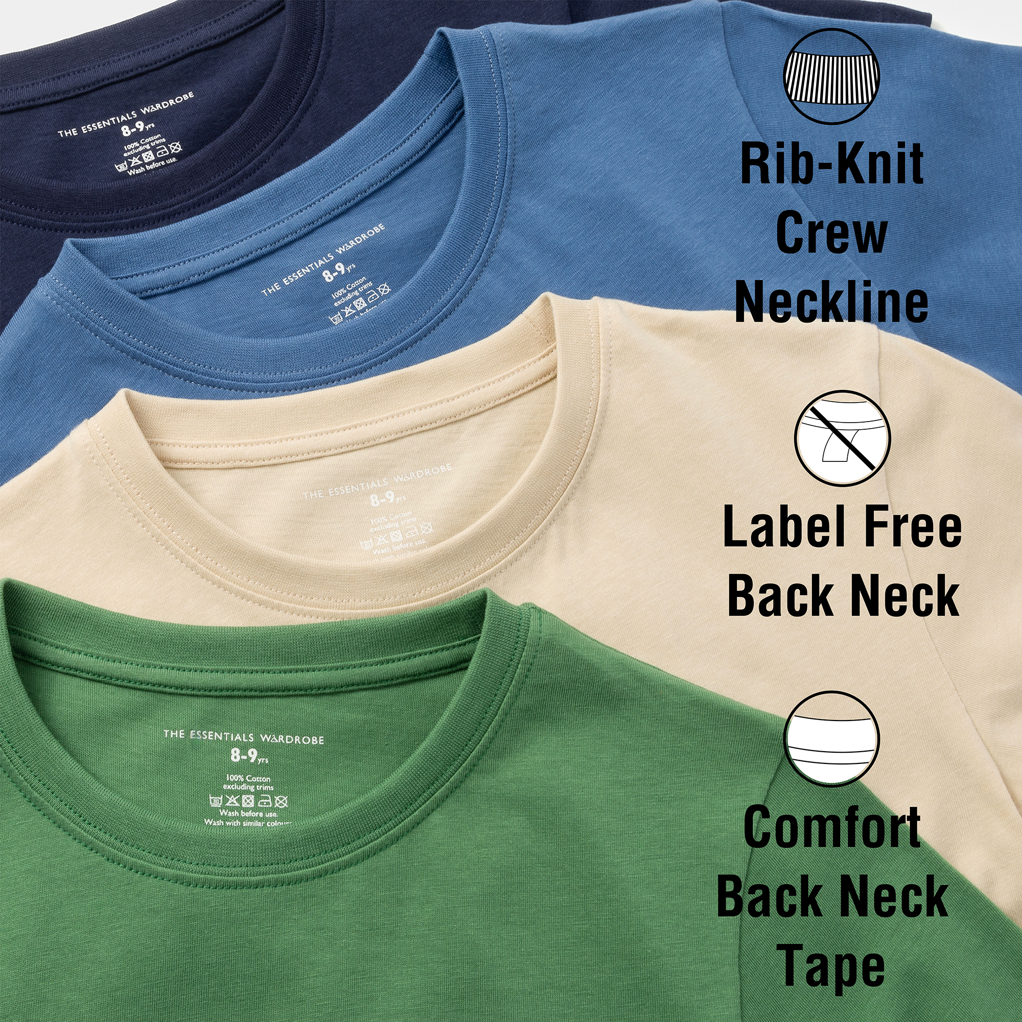 Boys Kids T-Shirt 4 Pack Coloured 100% Cotton T-Shirts Tee Crew Neck 4-13 Years - Picture 5 of 13