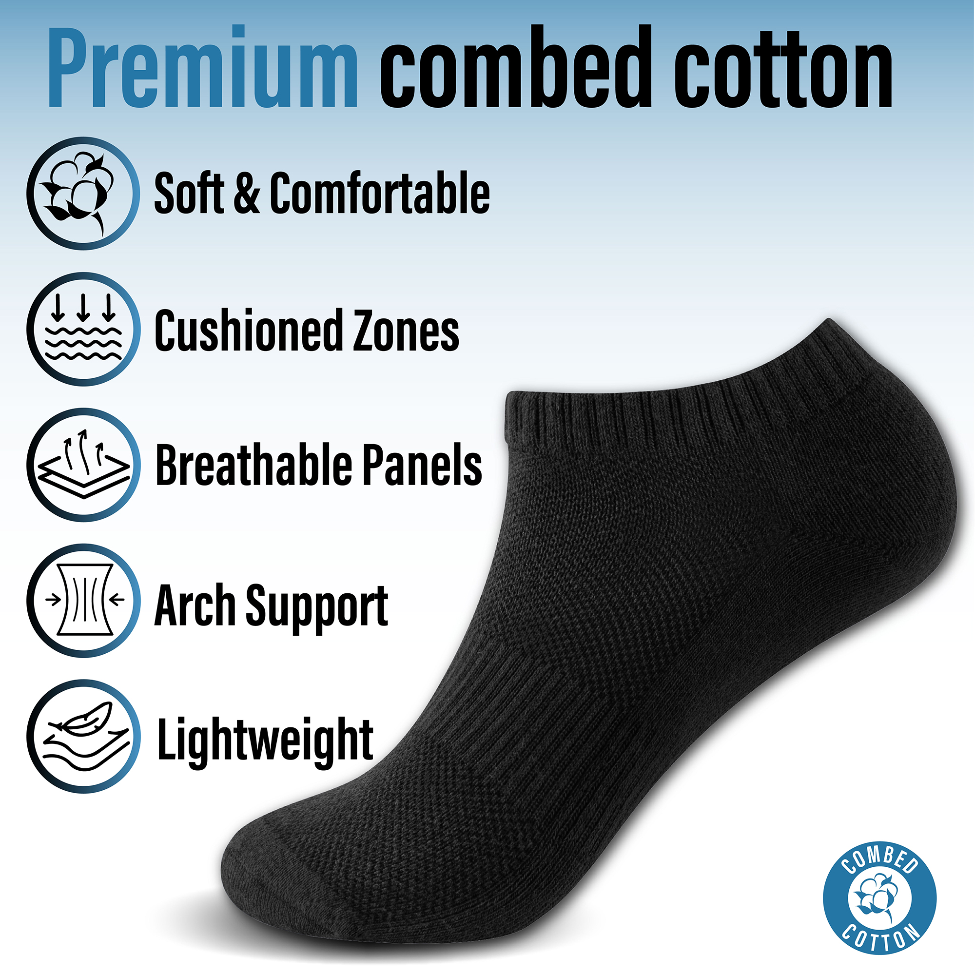 Unisex Herren Damen 6 Paar Sneaker Liner Socken gepolstert tief geschnitten Knöchel Laufen - Bild 24 von 71
