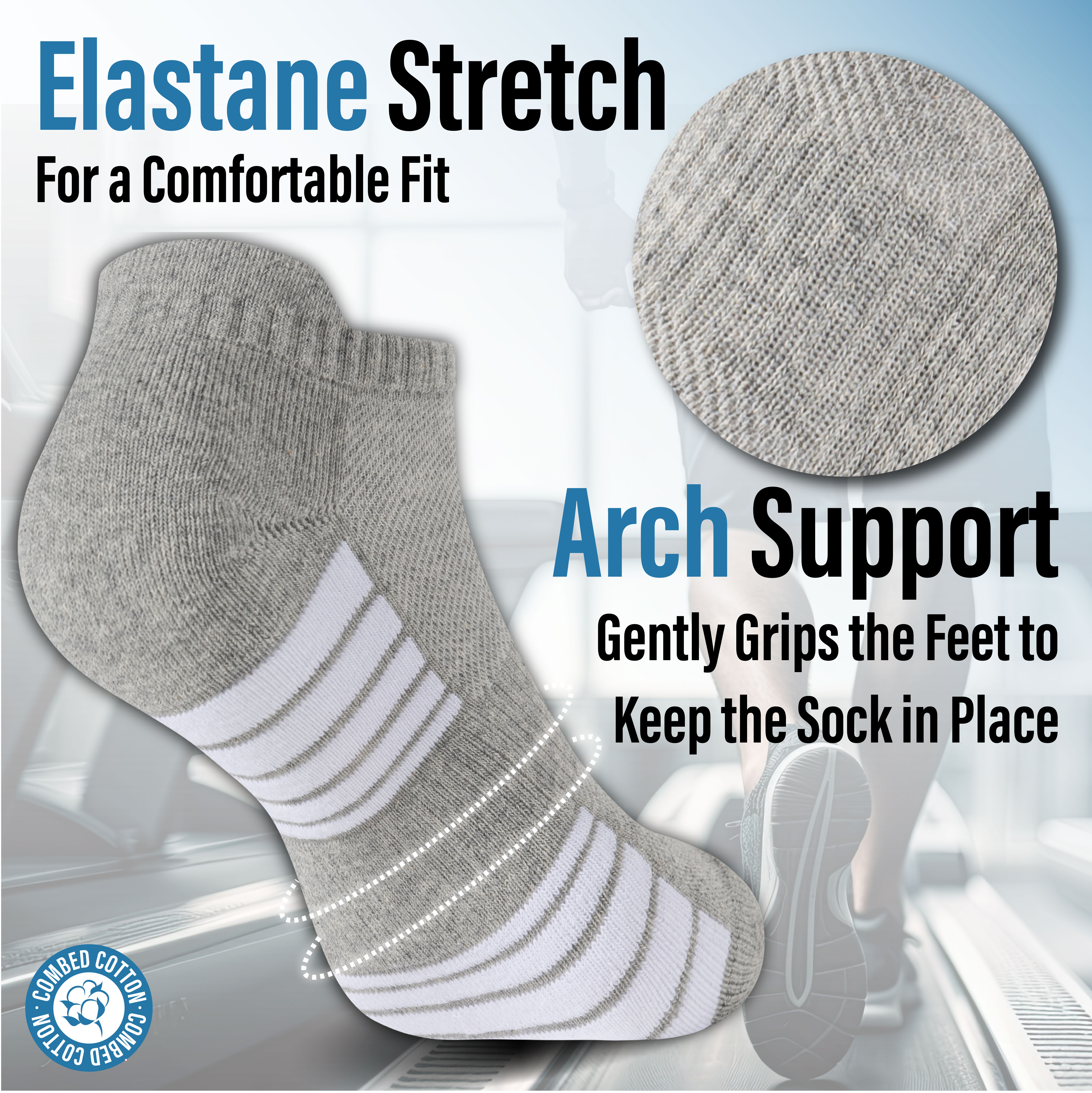 Unisex Herren Damen 6 Paar Sneaker Liner Socken gepolstert tief geschnitten Knöchel Laufen - Bild 70 von 71