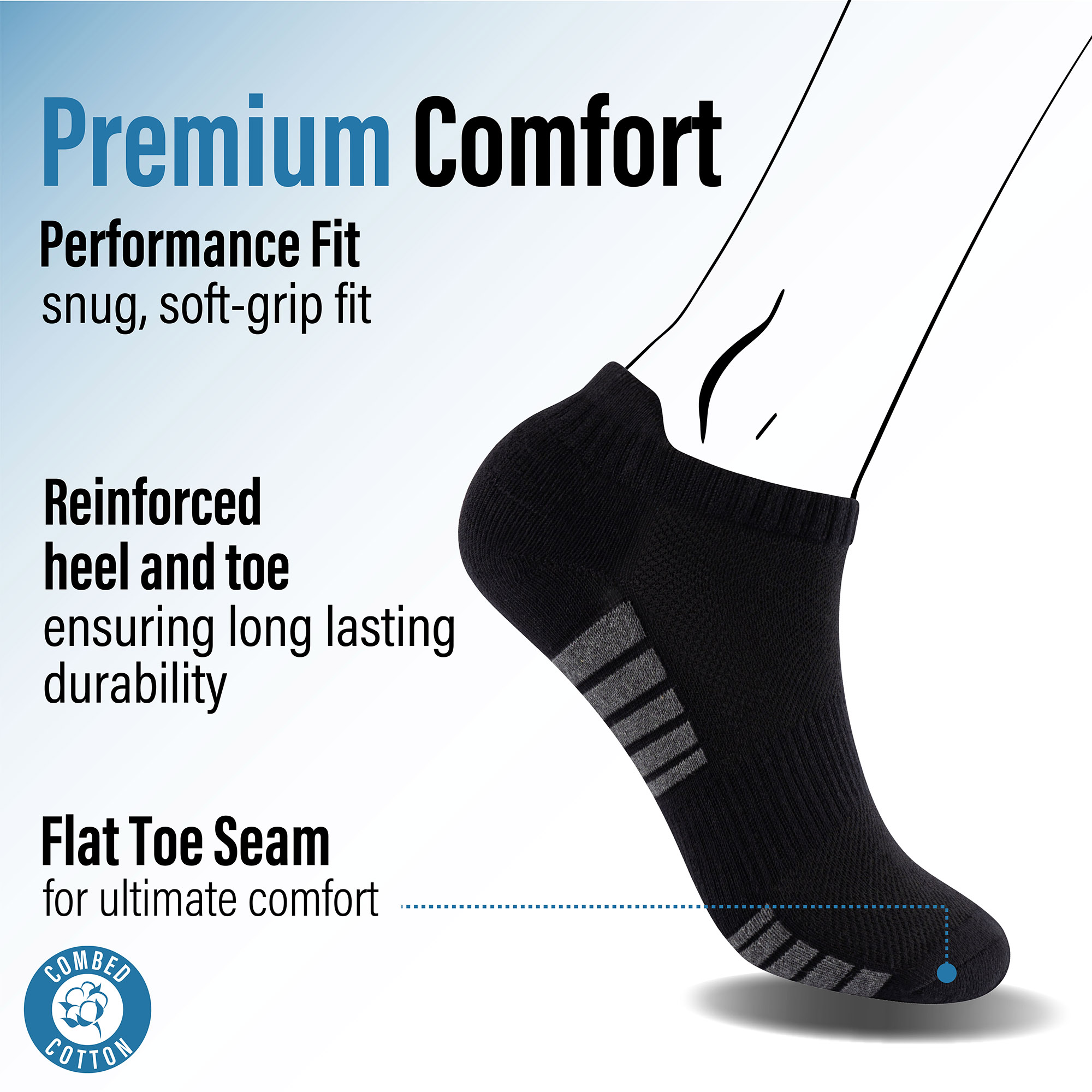 Unisex Herren Damen 6 Paar Sneaker Liner Socken gepolstert tief geschnitten Knöchel Laufen - Bild 61 von 71