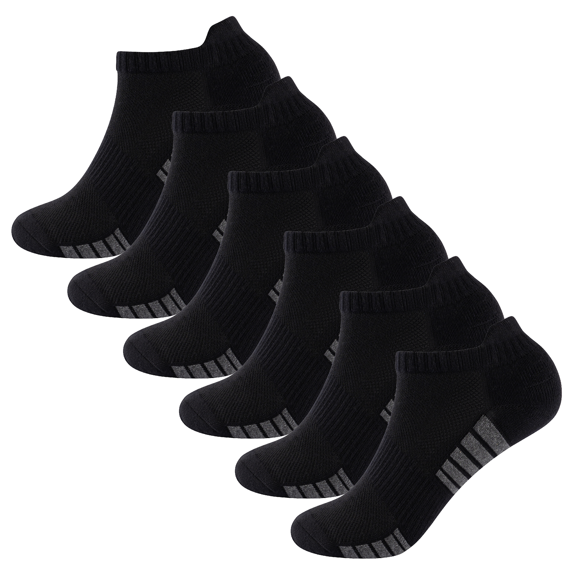 Unisex Herren Damen 6 Paar Sneaker Liner Socken gepolstert tief geschnitten Knöchel Laufen - Bild 37 von 71
