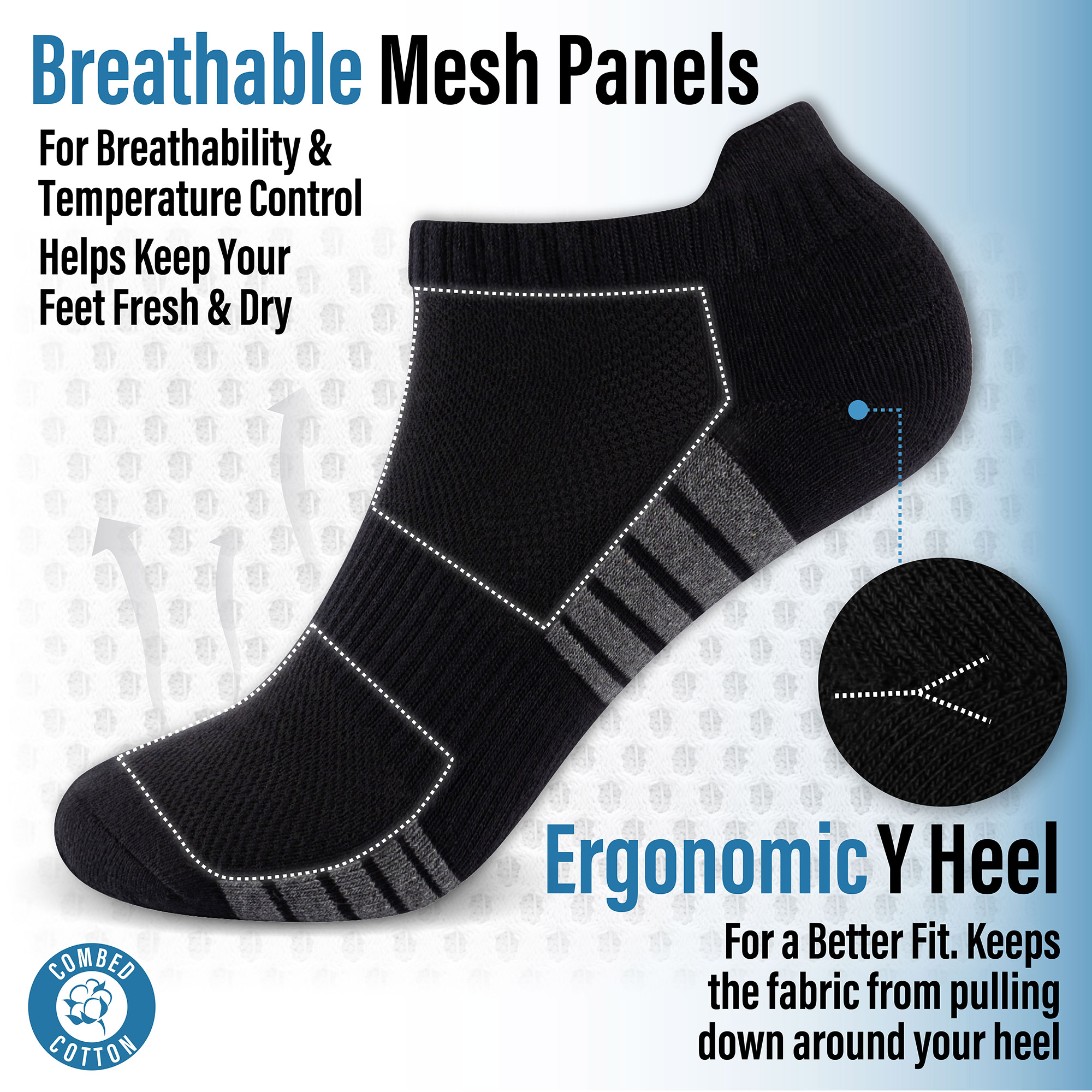 Unisex Herren Damen 6 Paar Sneaker Liner Socken gepolstert tief geschnitten Knöchel Laufen - Bild 62 von 71