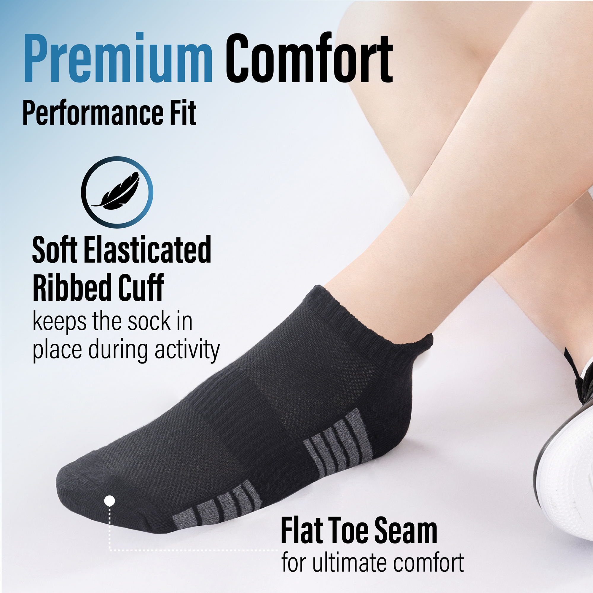 Unisex Herren Damen 6 Paar Sneaker Liner Socken gepolstert tief geschnitten Knöchel Laufen - Bild 41 von 71