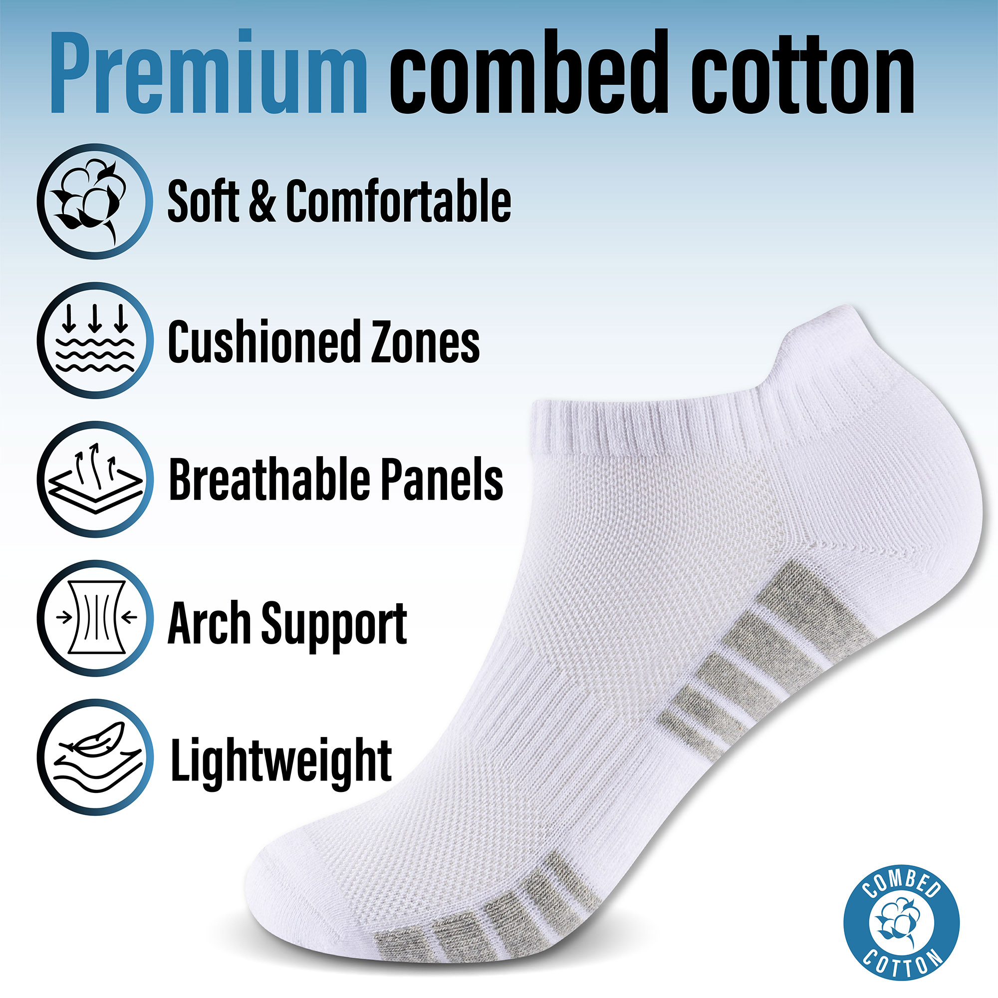 Unisex Herren Damen 6 Paar Sneaker Liner Socken gepolstert tief geschnitten Knöchel Laufen - Bild 45 von 71