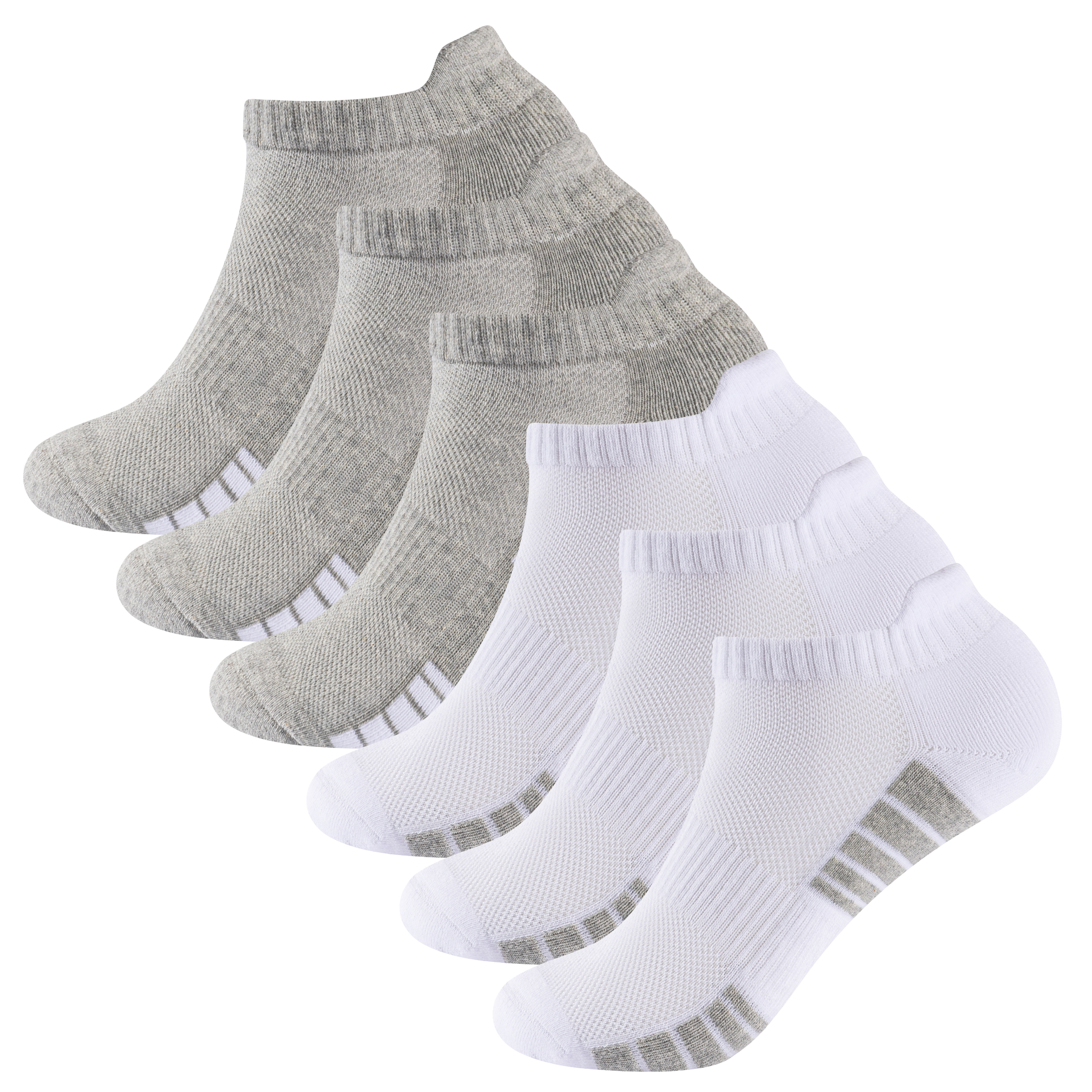 Unisex Mens Ladies 6 Pairs Trainer Liner Socks Cushioned Low Cut Ankle Running 