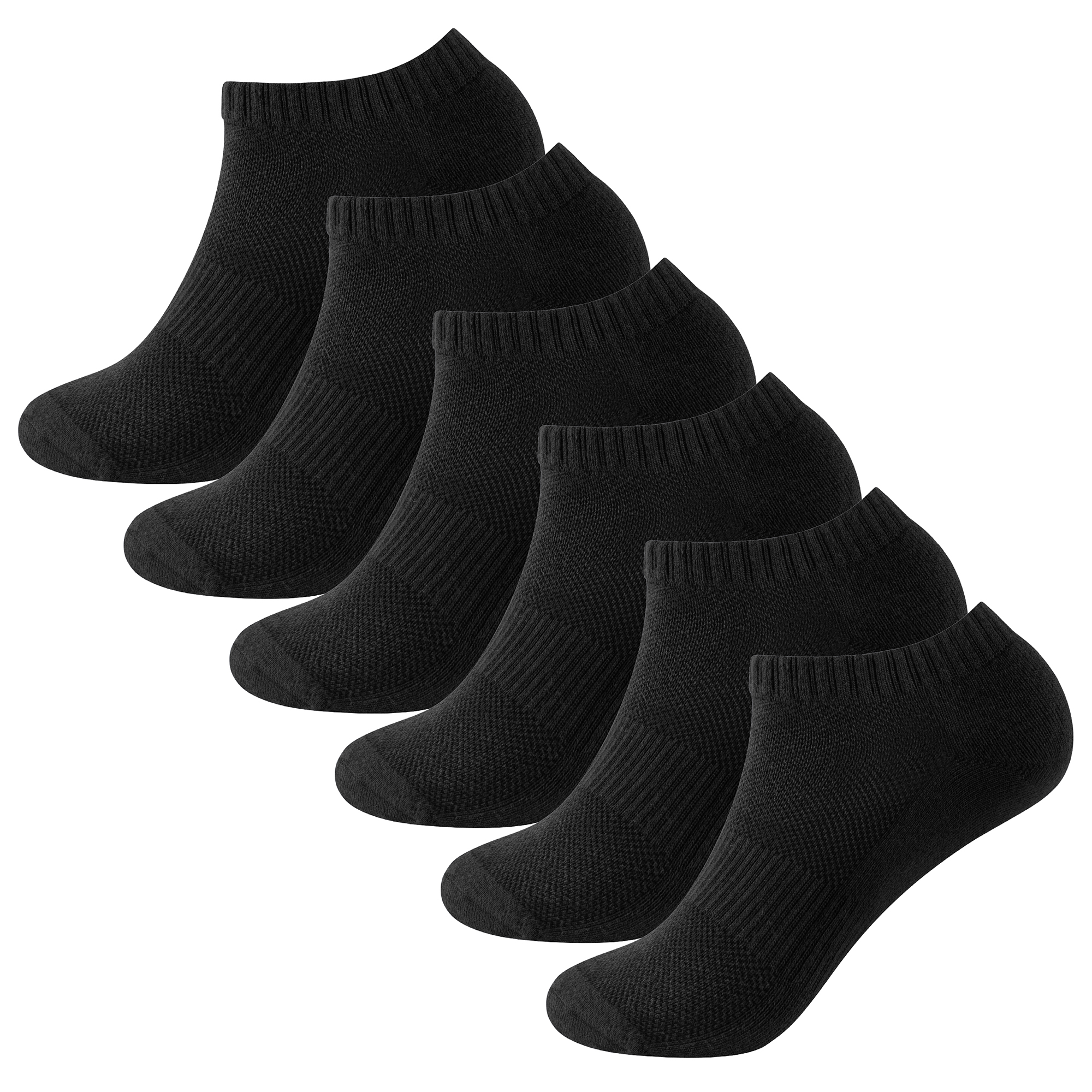 Unisex Herren Damen 6 Paar Sneaker Liner Socken gepolstert tief geschnitten Knöchel Laufen - Bild 23 von 71