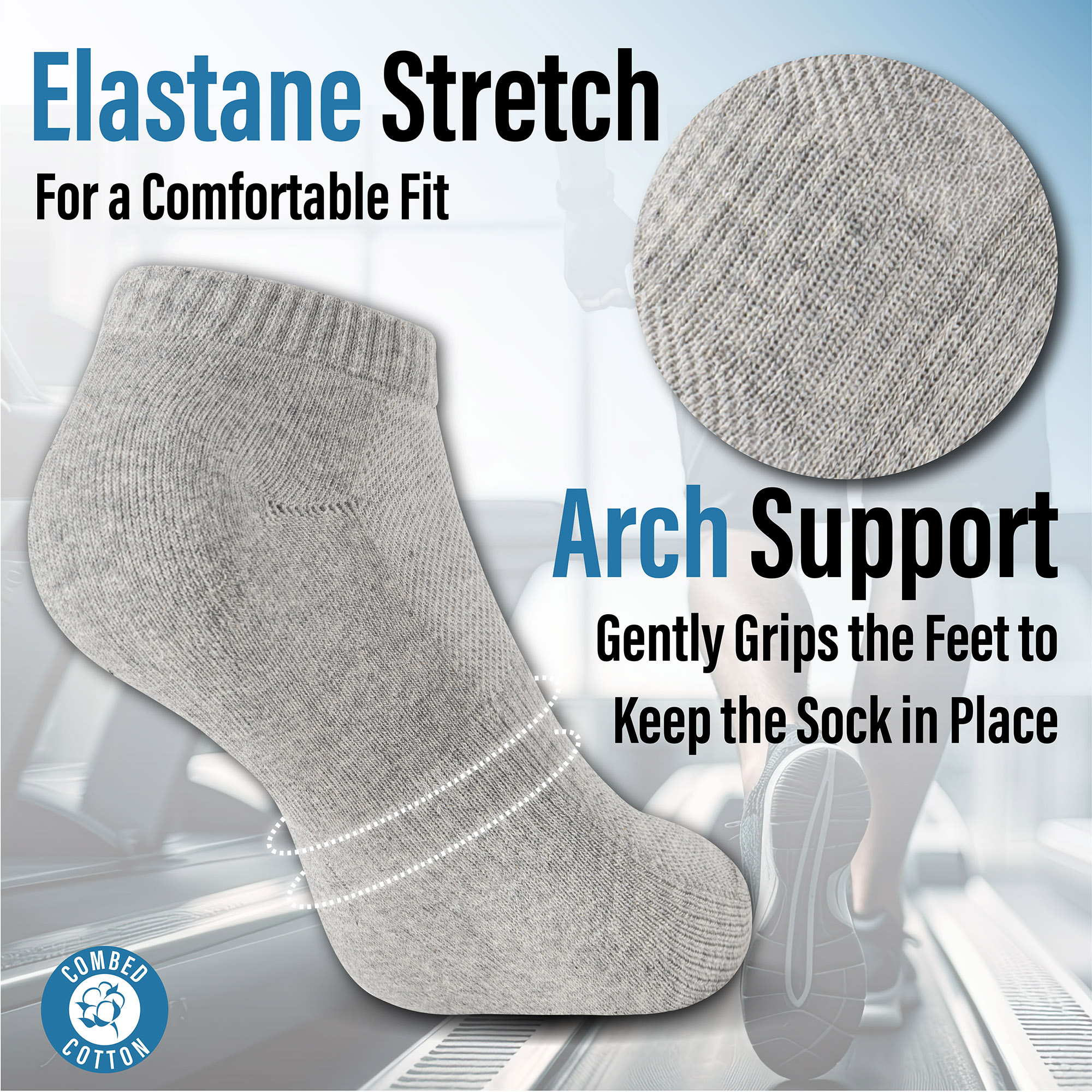 Unisex Herren Damen 6 Paar Sneaker Liner Socken gepolstert tief geschnitten Knöchel Laufen - Bild 33 von 71