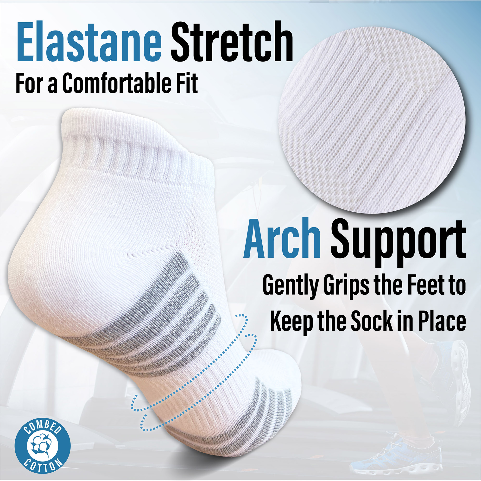 Unisex Herren Damen 6 Paar Sneaker Liner Socken gepolstert tief geschnitten Knöchel Laufen - Bild 47 von 71