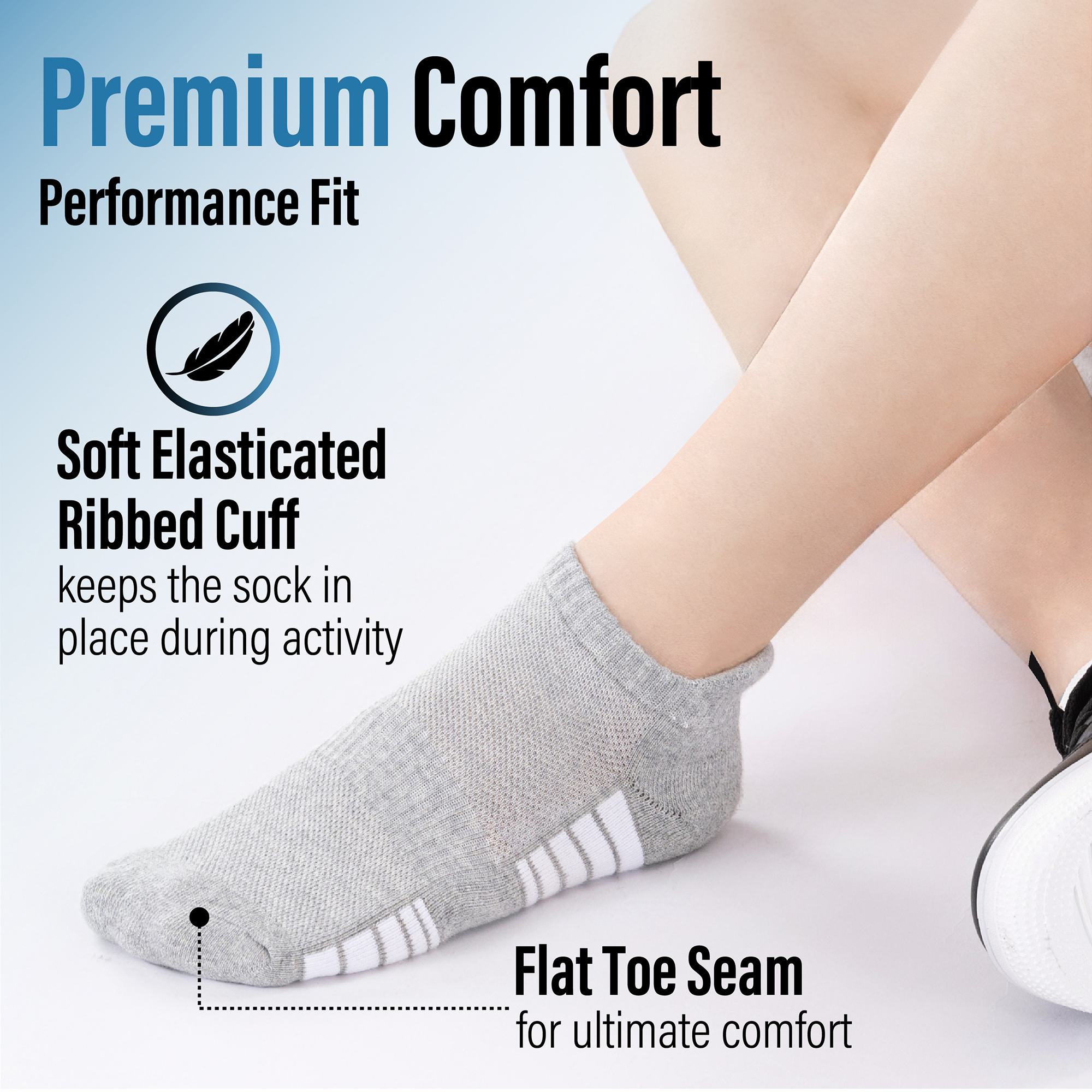 Unisex Herren Damen 6 Paar Sneaker Liner Socken gepolstert tief geschnitten Knöchel Laufen - Bild 56 von 71