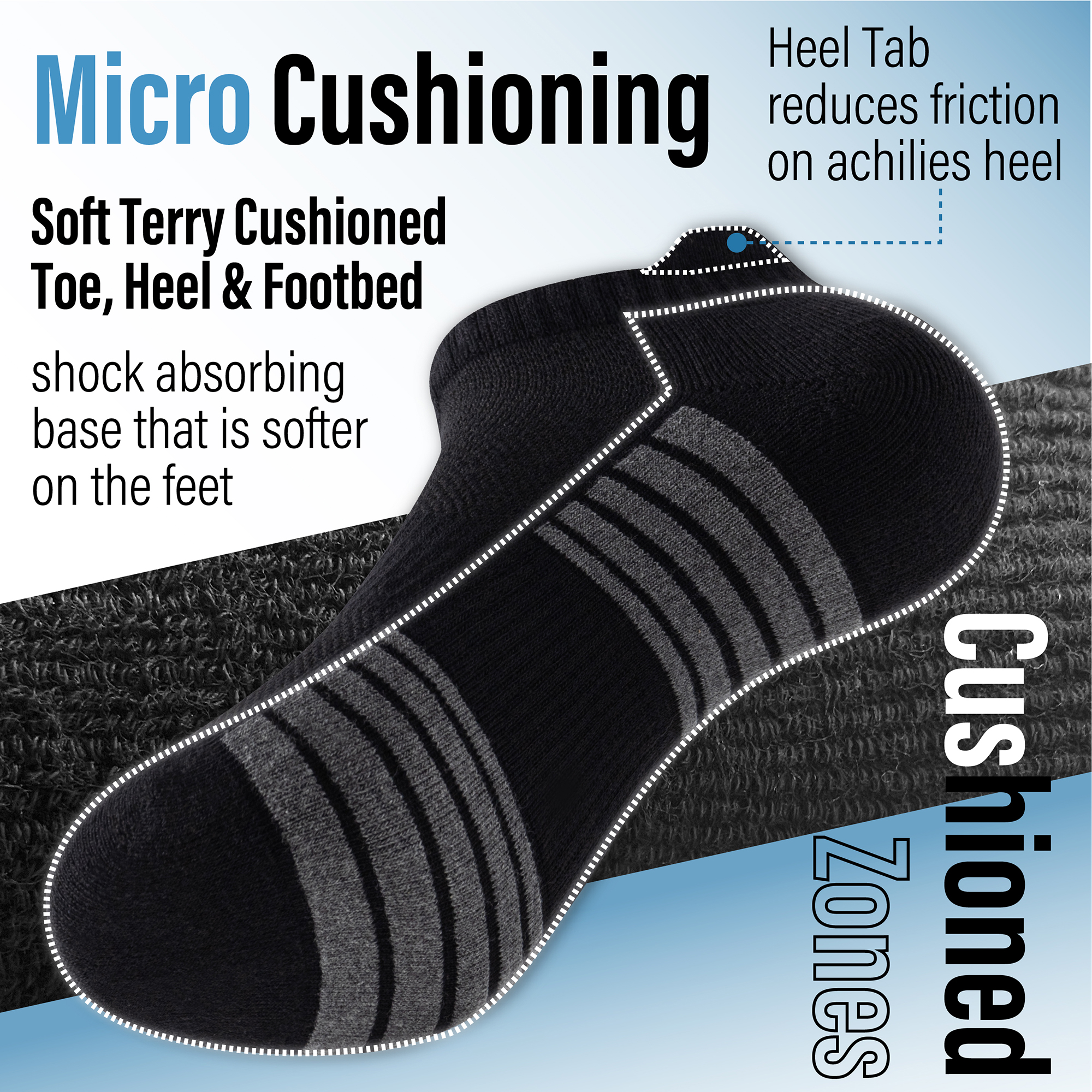 Unisex Herren Damen 6 Paar Sneaker Liner Socken gepolstert tief geschnitten Knöchel Laufen - Bild 39 von 71