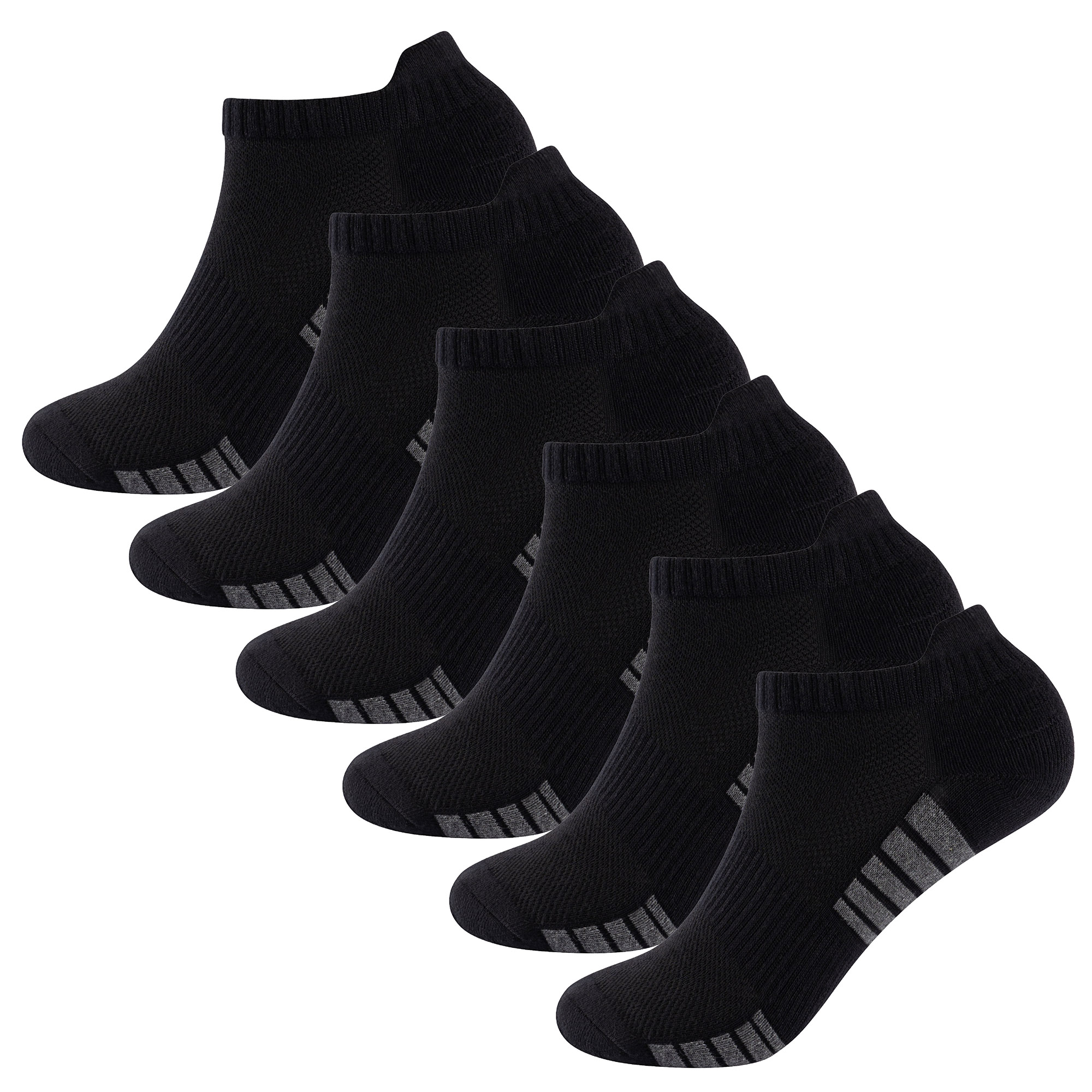 Unisex Herren Damen 6 Paar Sneaker Liner Socken gepolstert tief geschnitten Knöchel Laufen - Bild 58 von 71