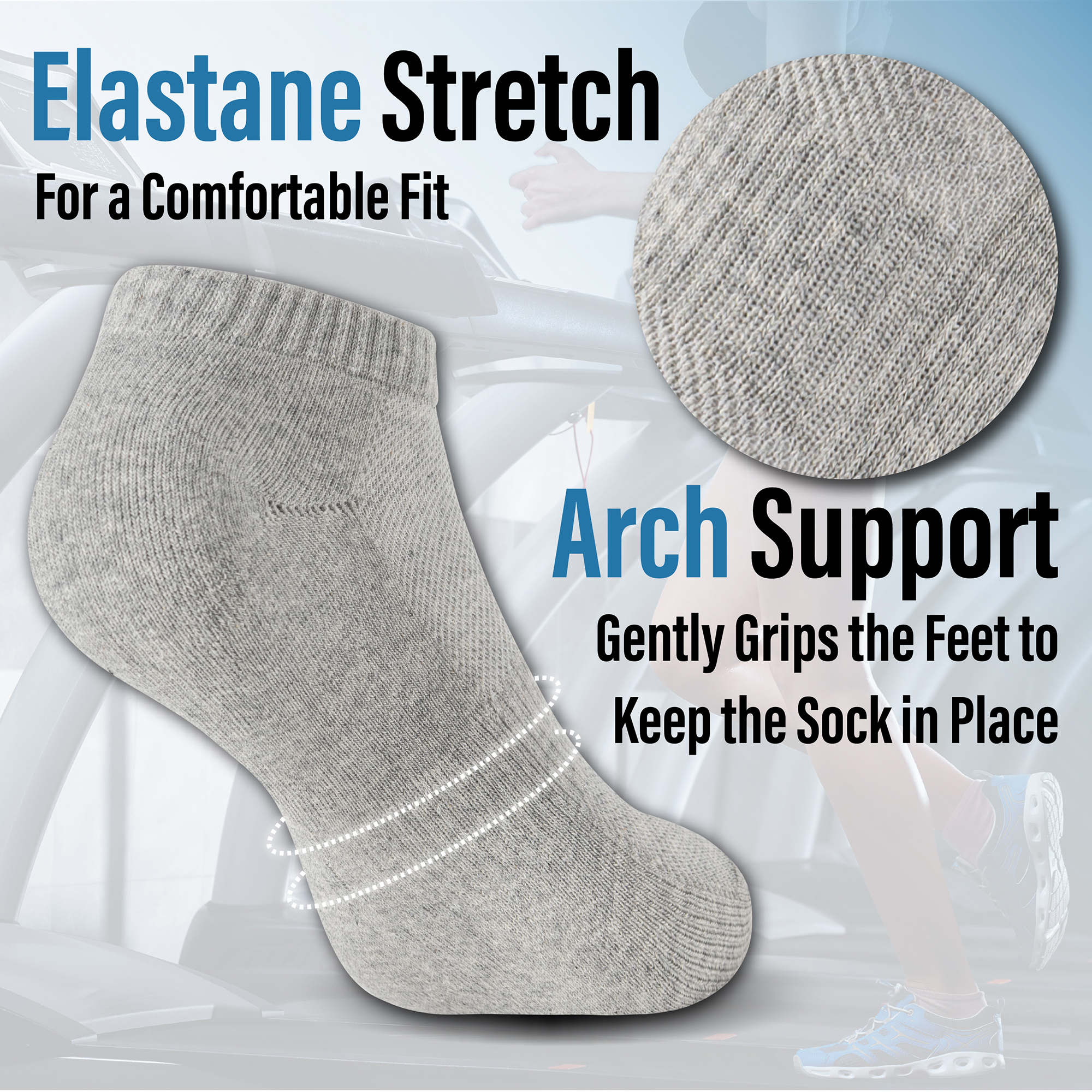 Unisex Herren Damen 6 Paar Sneaker Liner Socken gepolstert tief geschnitten Knöchel Laufen - Bild 19 von 71