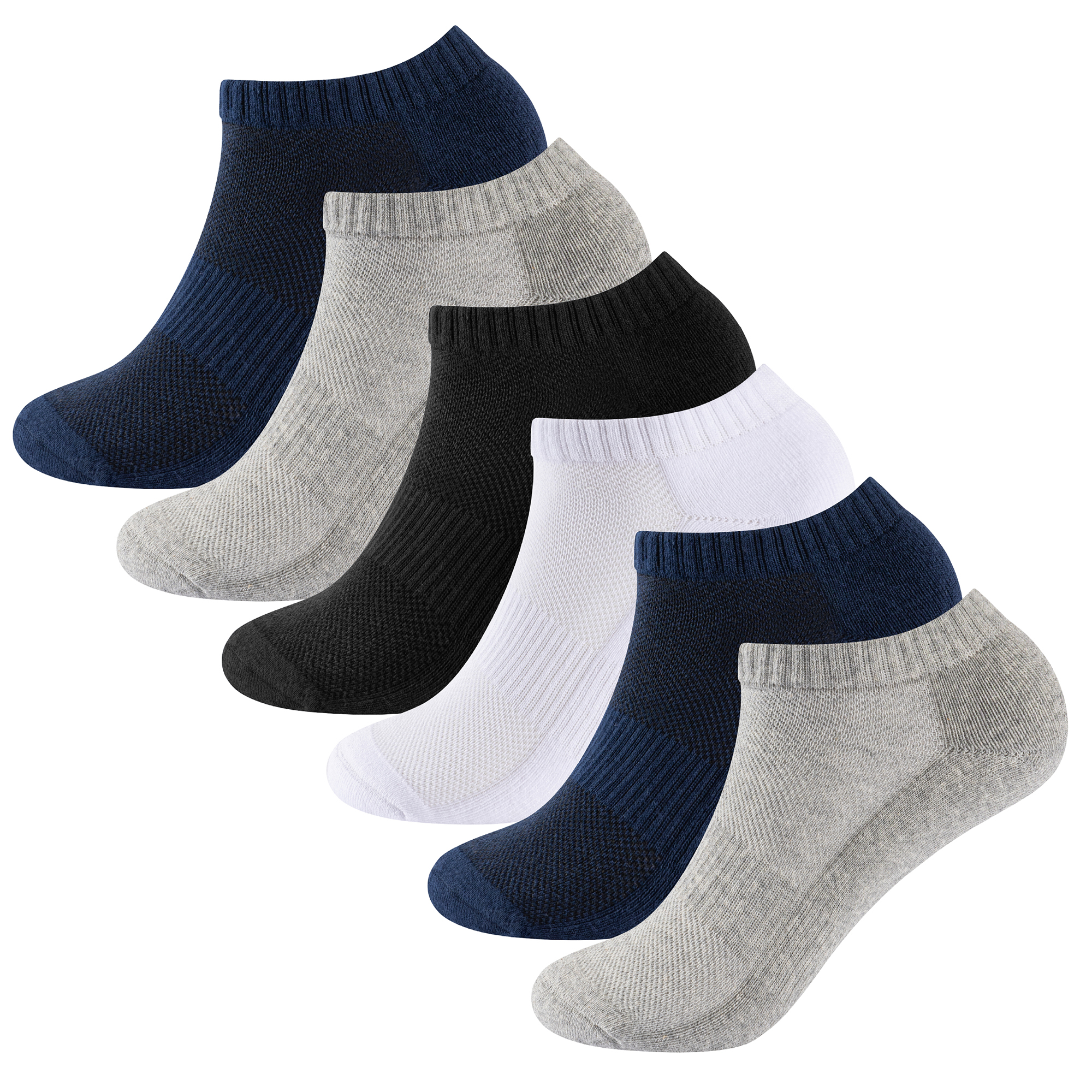 Unisex Herren Damen 6 Paar Sneaker Liner Socken gepolstert tief geschnitten Knöchel Laufen - Bild 16 von 71