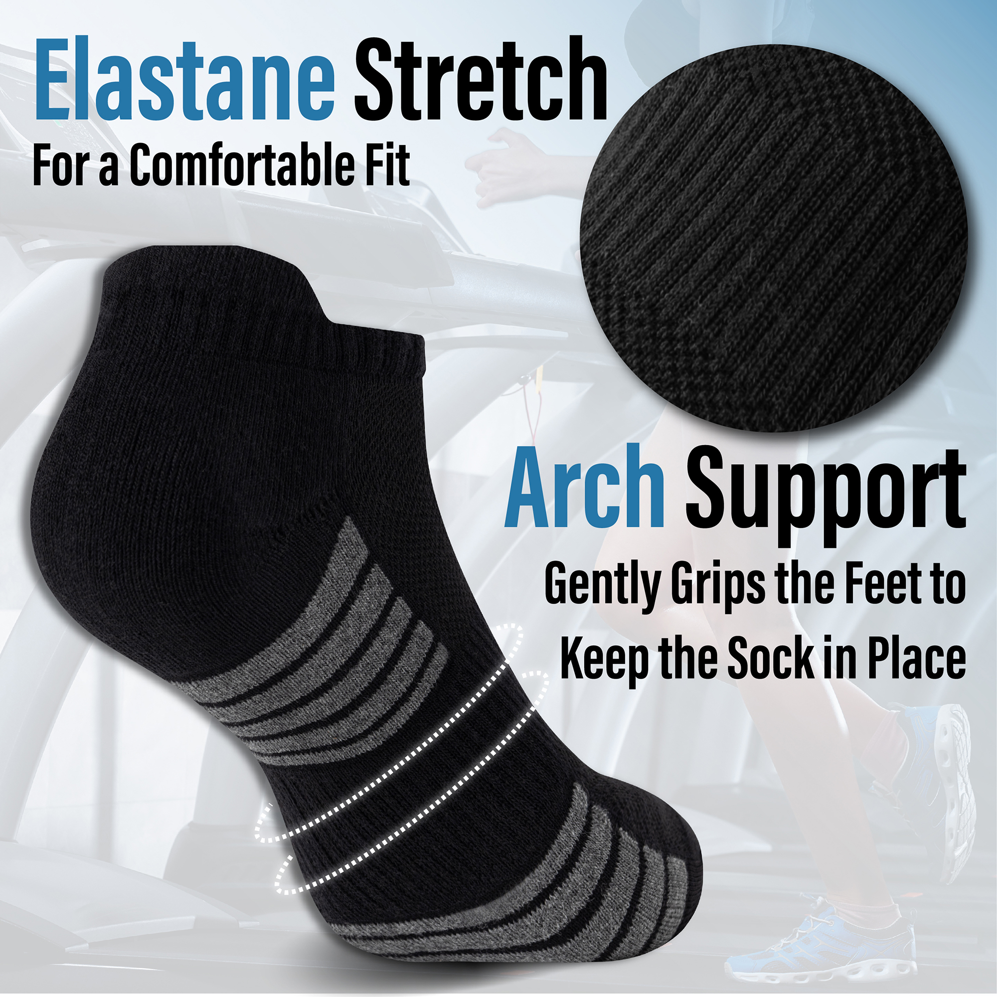 Unisex Herren Damen 6 Paar Sneaker Liner Socken gepolstert tief geschnitten Knöchel Laufen - Bild 40 von 71