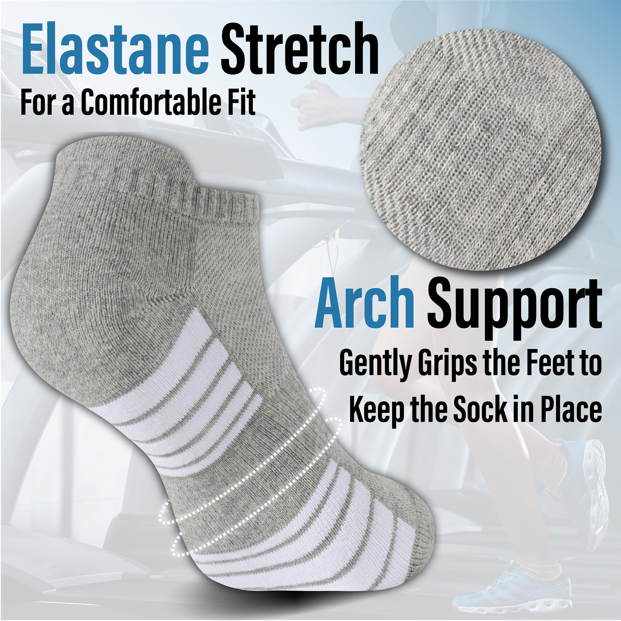 Unisex Herren Damen 6 Paar Sneaker Liner Socken gepolstert tief geschnitten Knöchel Laufen - Bild 55 von 71