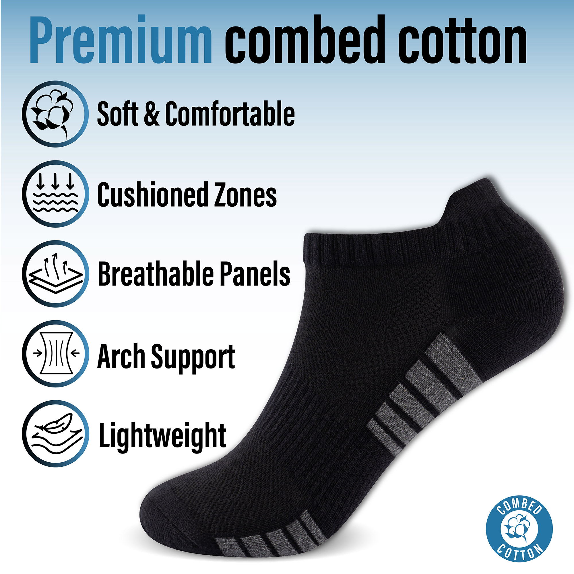 Unisex Herren Damen 6 Paar Sneaker Liner Socken gepolstert tief geschnitten Knöchel Laufen - Bild 60 von 71