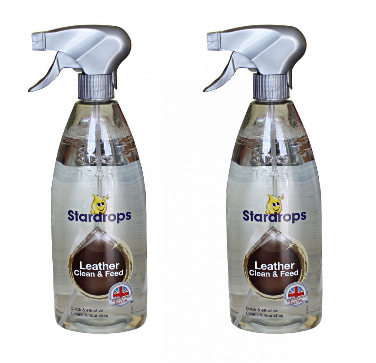 2 X Stardrops Leather Clean Feed 750ml Leather Furniture Sofa
