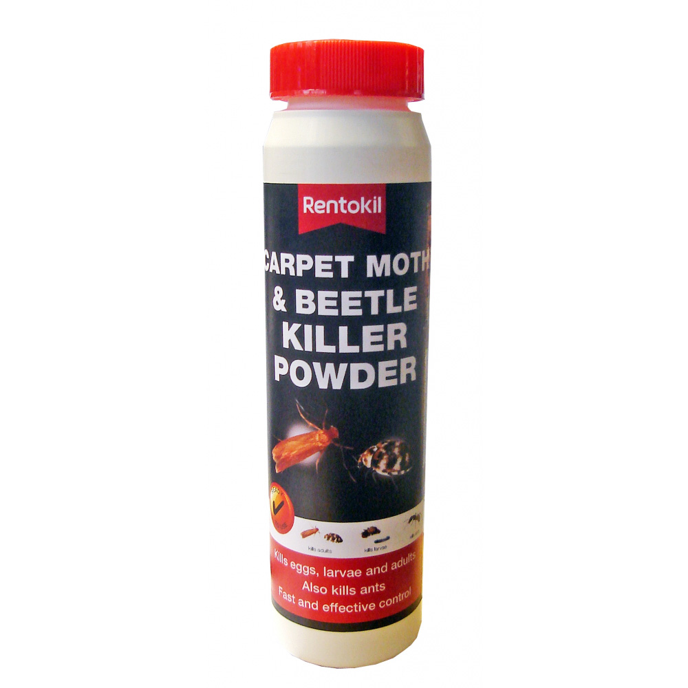 Rentokil Carpet Moth & Beetle Killer Powder Kills Eggs, Larvae & Adults