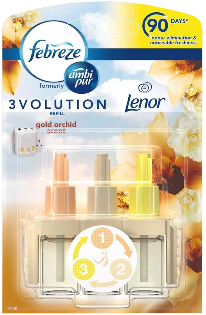 Febreze Ambi Pur 3Volution Plugin Air Freshener Refill Gold Orchid