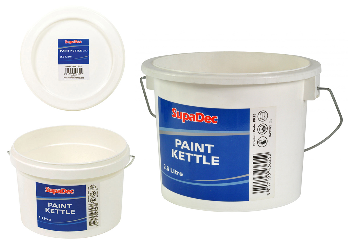 SupaDec Plastic Paint Kettle & Lid 1L Or 2.5L eBay