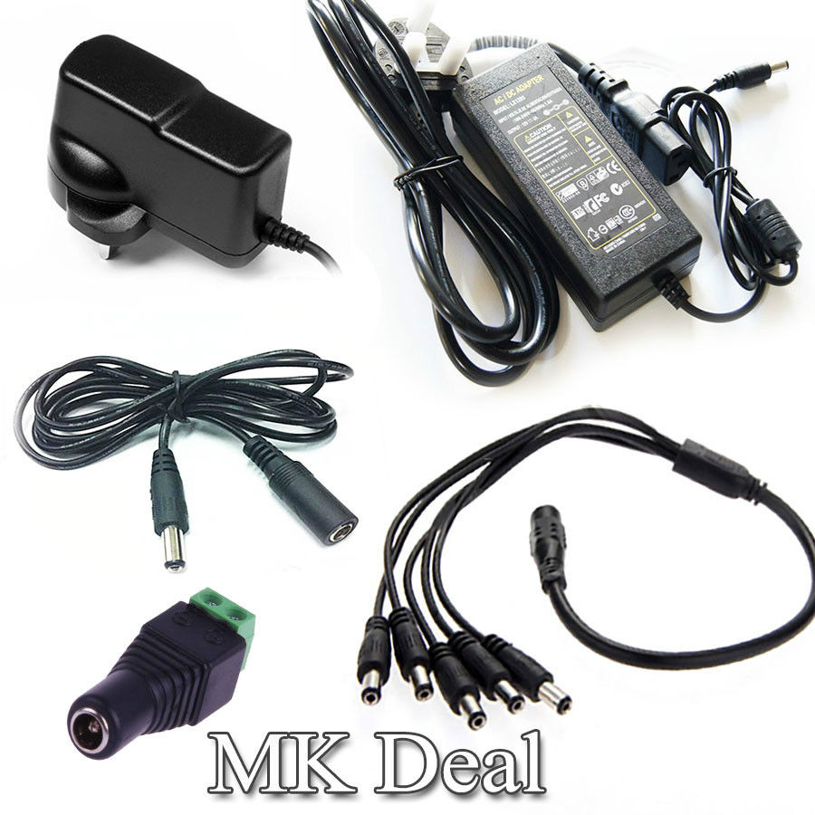 DC 12V 2A 5A Power Supply Adapter LED CCTV Security Camera Extension