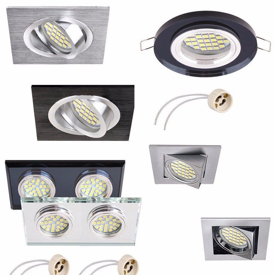 LARGE RECESSED TILT CEILING GU10 MAINS 240V DOWNLIGHT SPOTLIGHTS LED OR HALOGEN