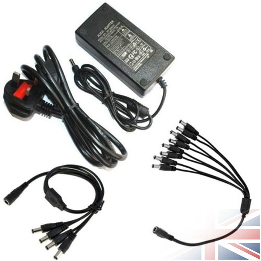 CCTV Power Supply 12Volt 2/5Amp 2/4/8 Ways Power Splitter CCTV Camera