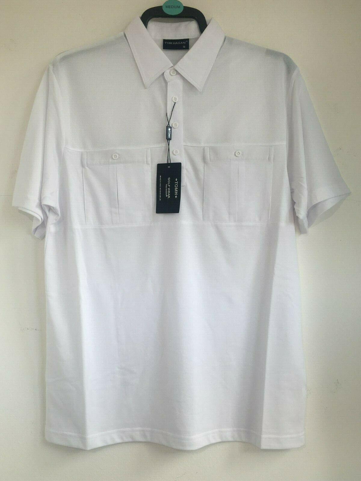 Men's Tom Hagan Golf Polo Shirts Short Sleeve Blue Purple Green Burg Top Pocket | eBay