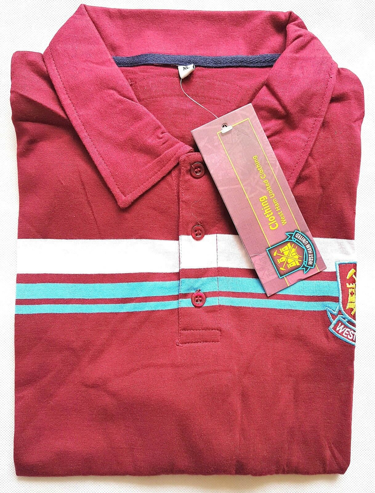 Herren Offizielles West Hammers Poloshirt Kurzarm Kragen Fußball Baumwolle - Bild 12 von 14