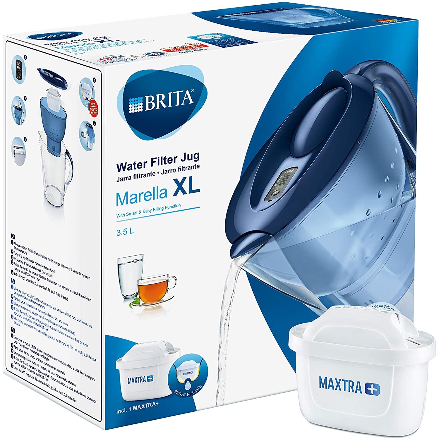 filters Brand New & free P&P Brita BRITA Marella water filter jug including 6 MAXTRA 