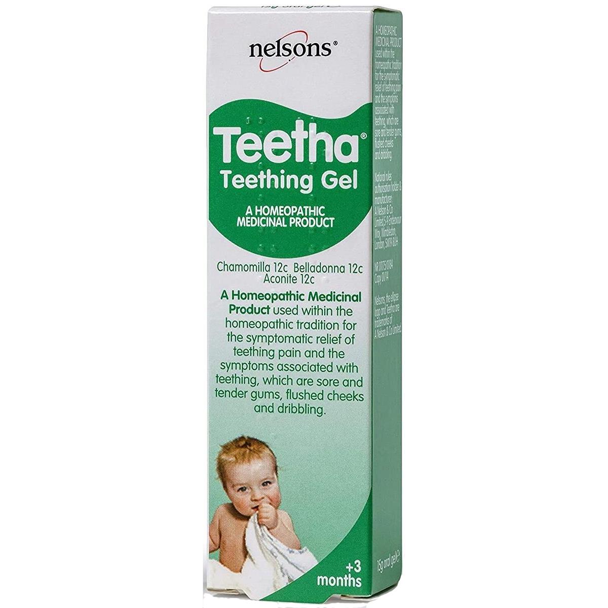 Babies 3m+ 6 x Nelsons Teetha Teething Relief Gel Ease Pain of Cutting Teeth 